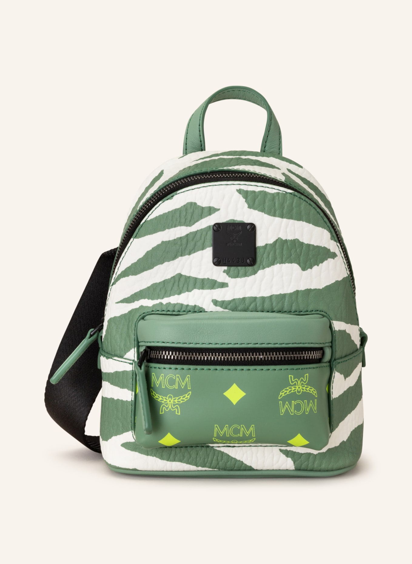 MCM Backpack STARK MINI , Color: LIGHT GREEN/ WHITE (Image 1)