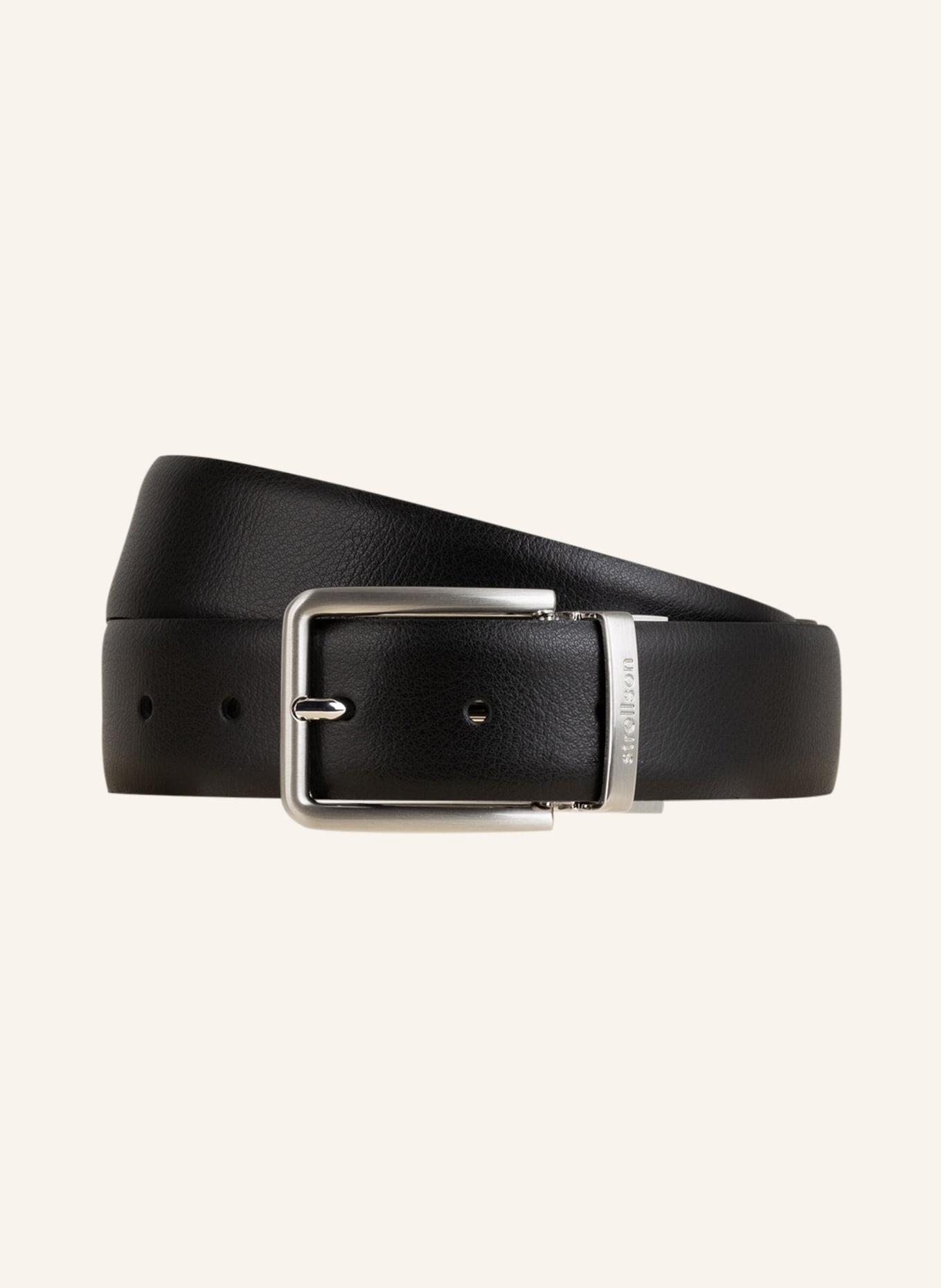 STRELLSON Leather belt, Color: BLACK/ DARK BROWN (Image 1)