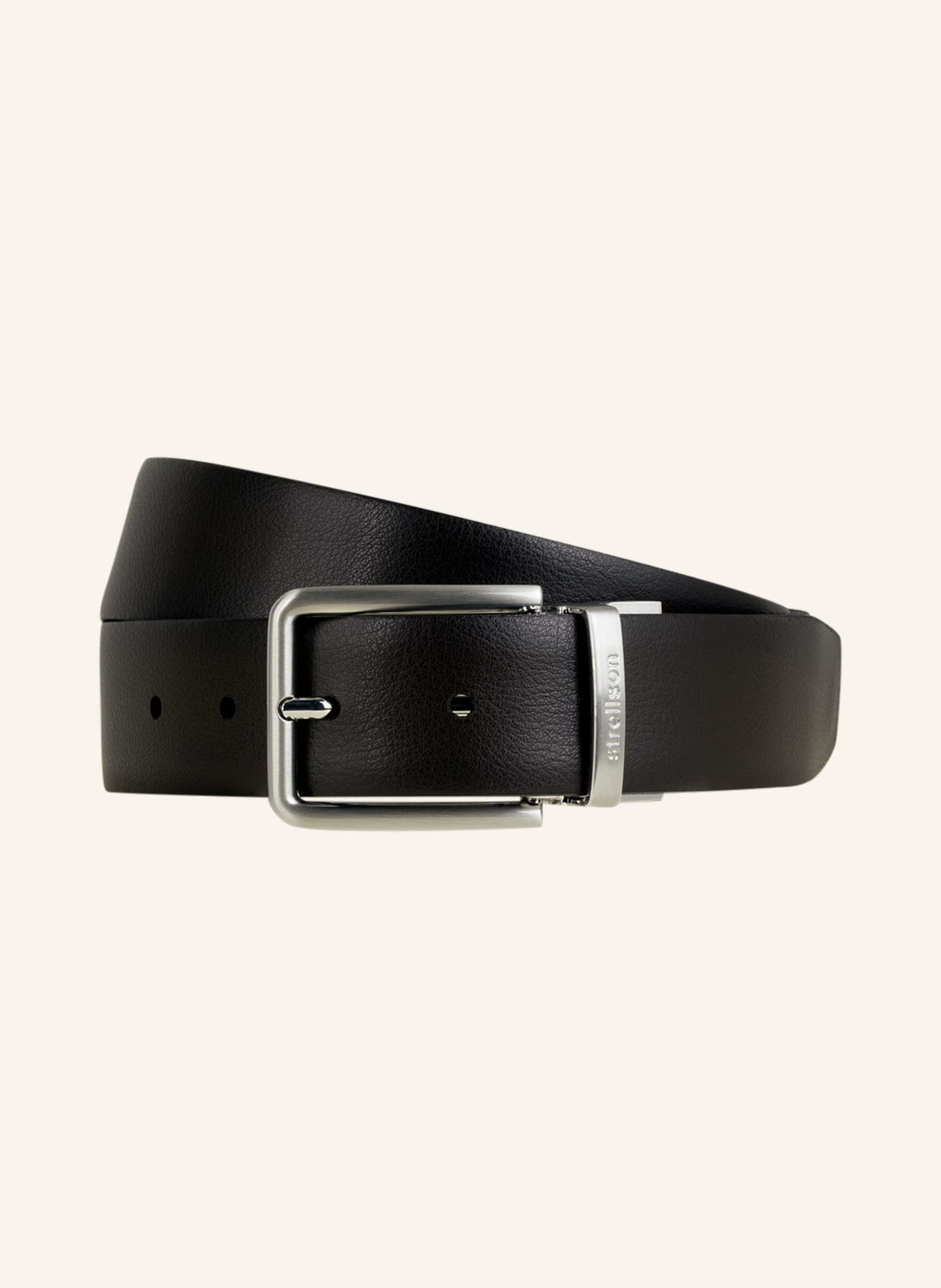 STRELLSON Leather belt, Color: BLACK/ DARK BROWN (Image 3)