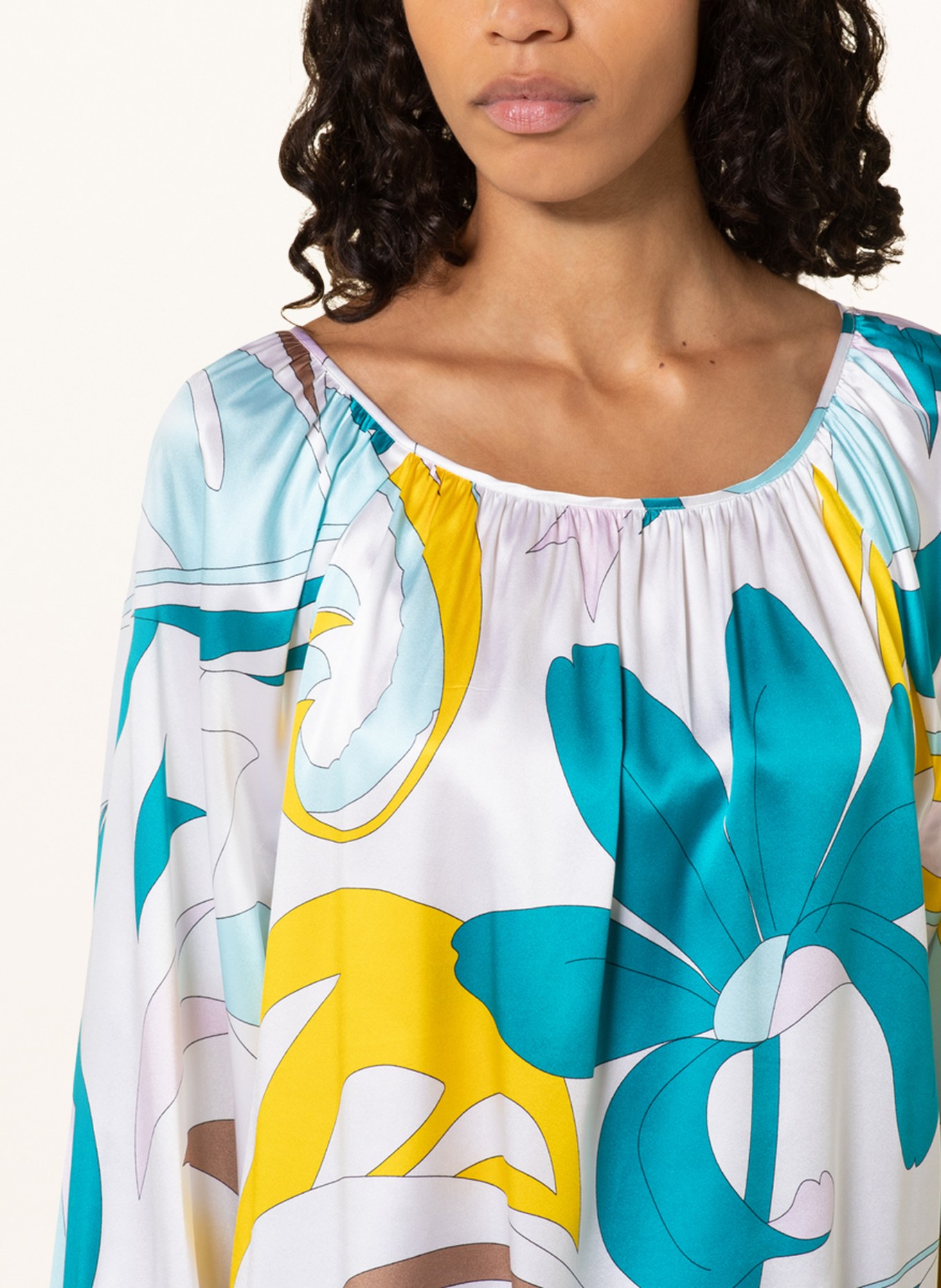 HERZEN'S ANGELEGENHEIT Shirt blouse in silk, Color: NEON BLUE/ DARK YELLOW/ WHITE (Image 4)