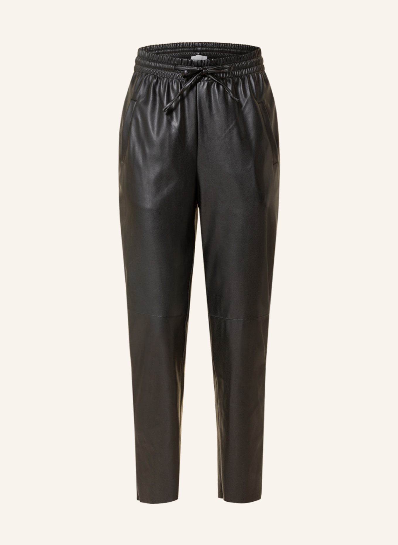 HERZEN'S ANGELEGENHEIT 7/8 trousers in leather look , Color: BLACK (Image 1)