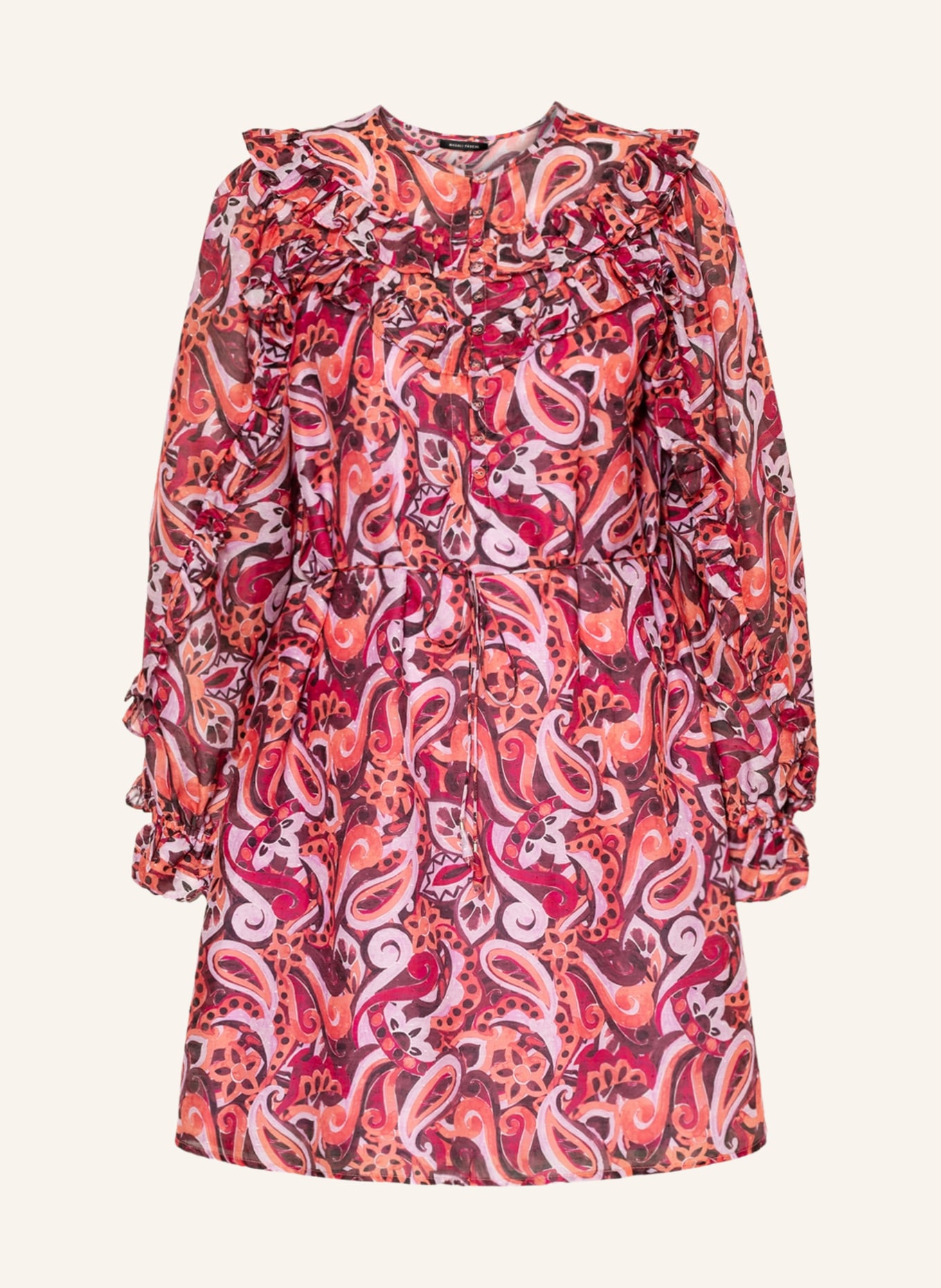Magali Pascal Sukienka BERNADETTE z dodatkiem jedwabiu, Kolor: FUKSJA (Obrazek 1)