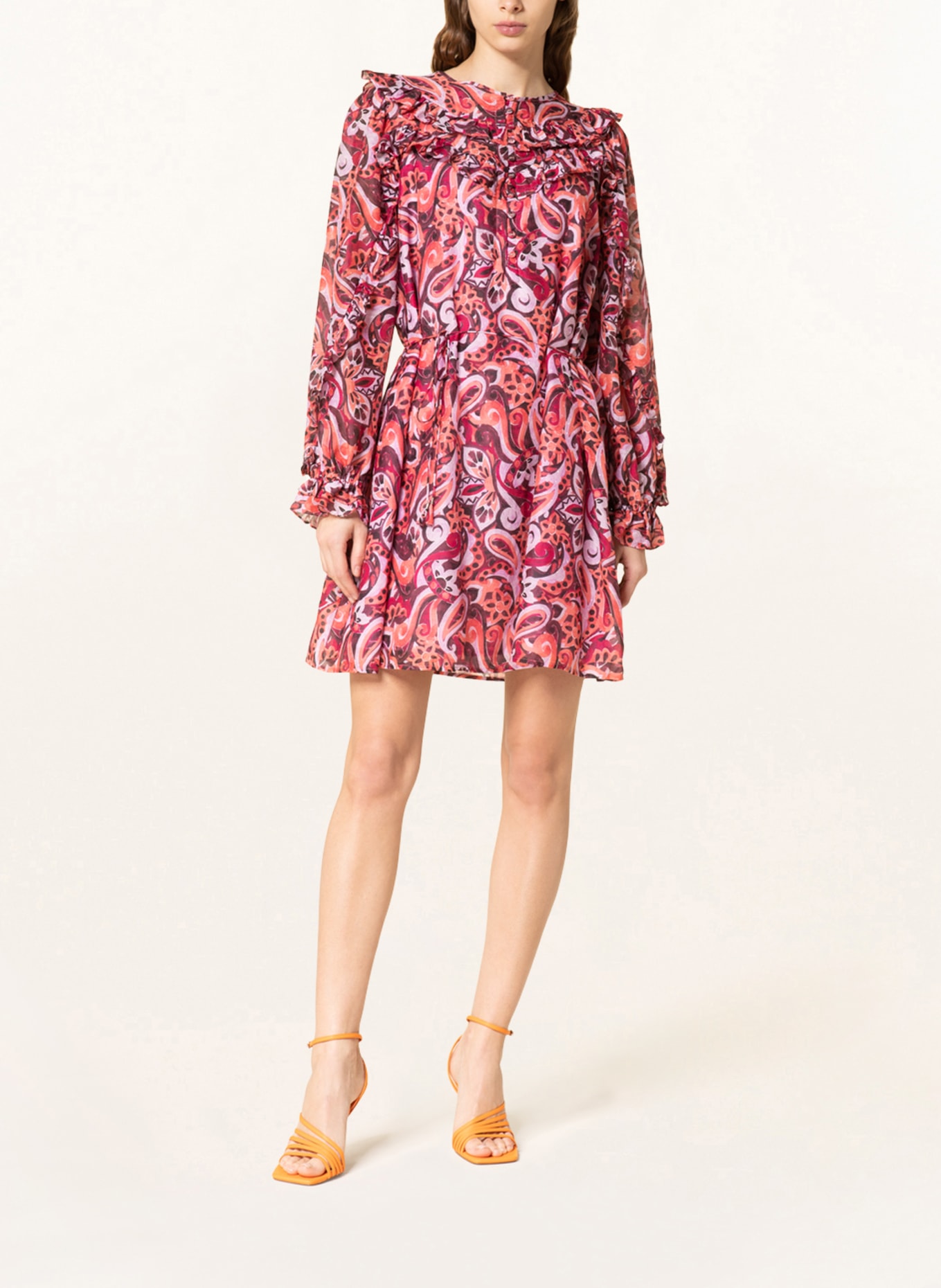 Magali Pascal Sukienka BERNADETTE z dodatkiem jedwabiu, Kolor: FUKSJA (Obrazek 2)