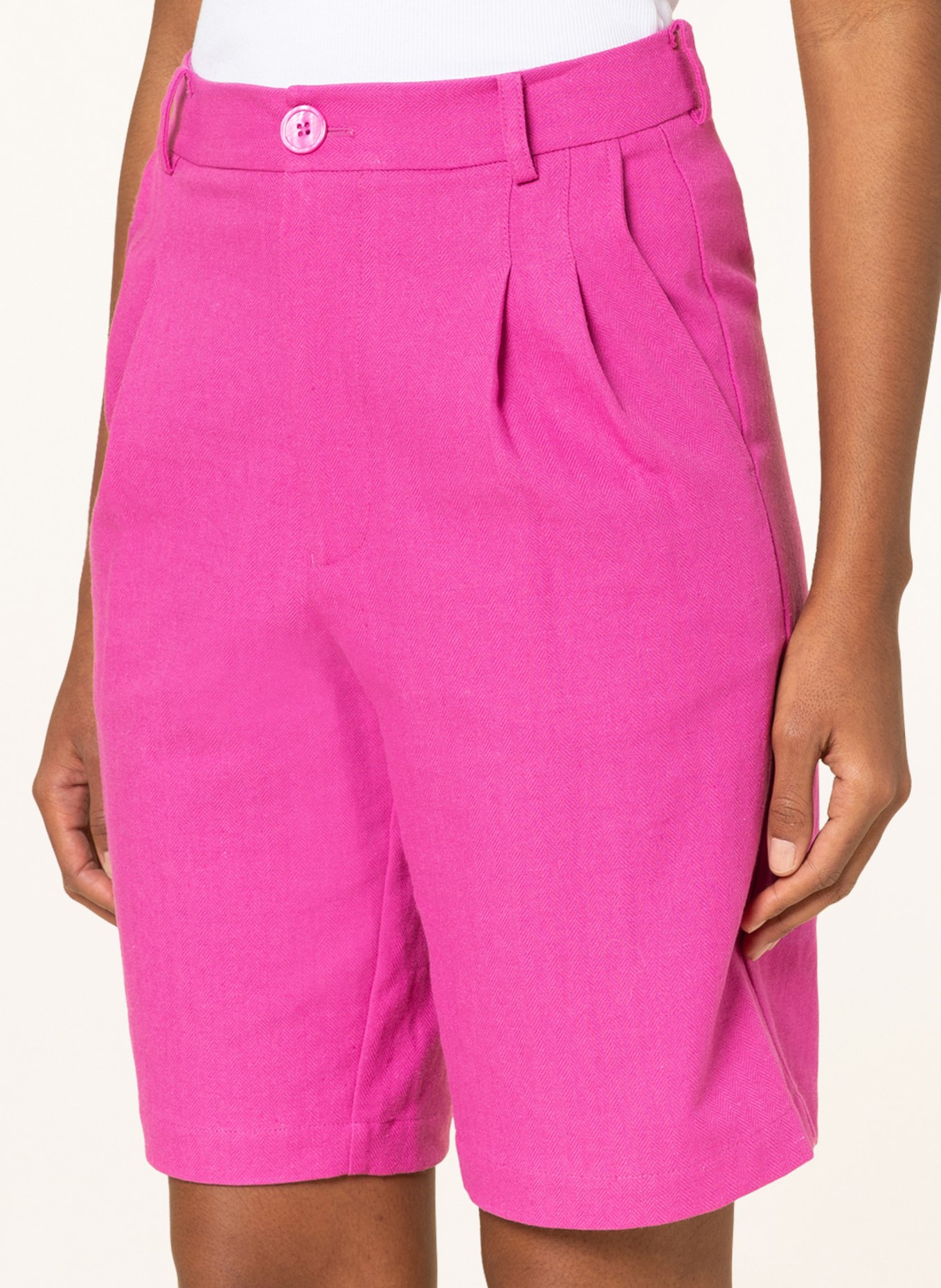 Magali Pascal Shorts FLORENTINE with linen, Color: PINK (Image 5)