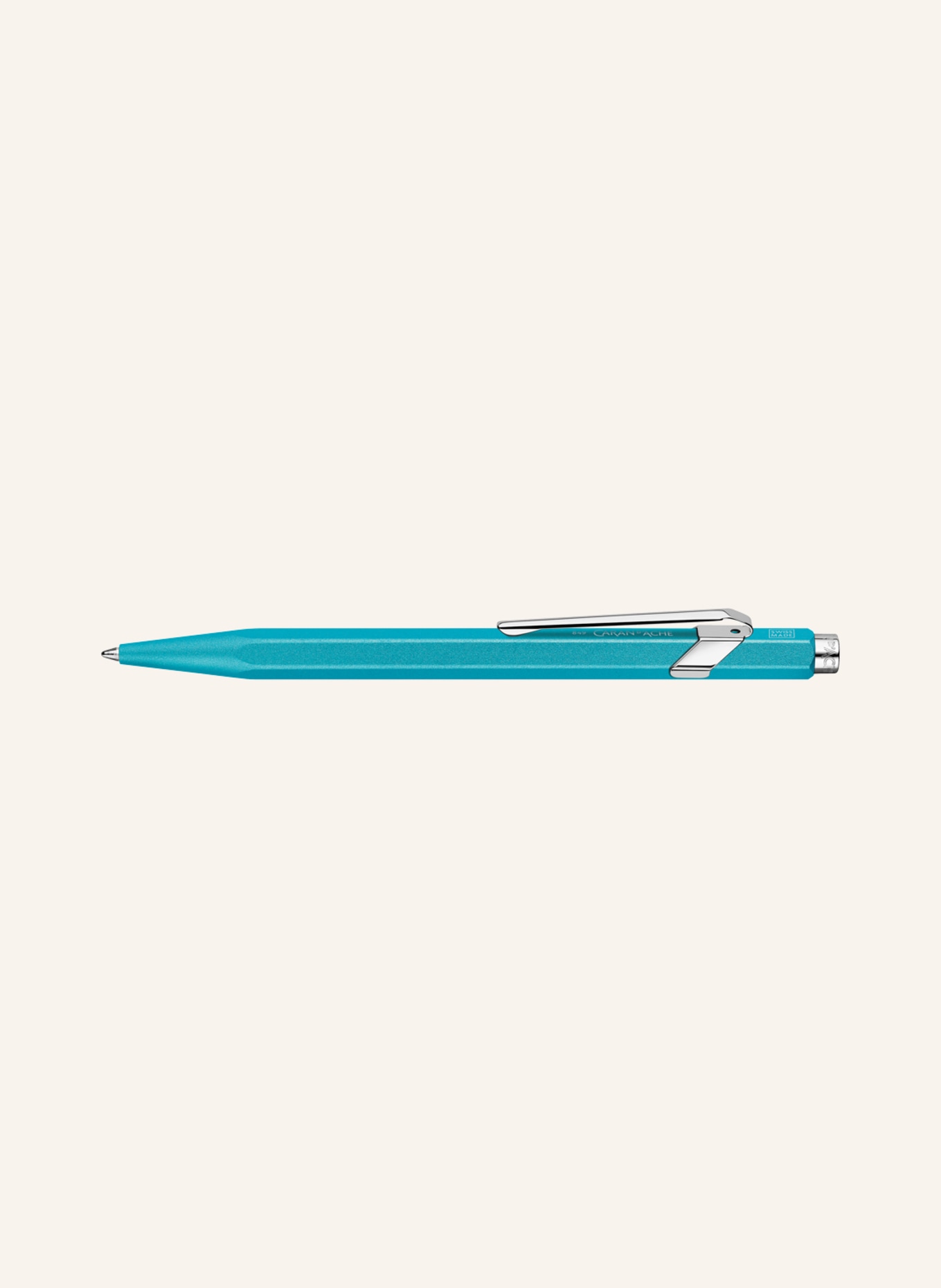 CARAN d'ACHE Retractable ballpoint pen 849 COLORMAT-X, Color: TURQUOISE (Image 2)