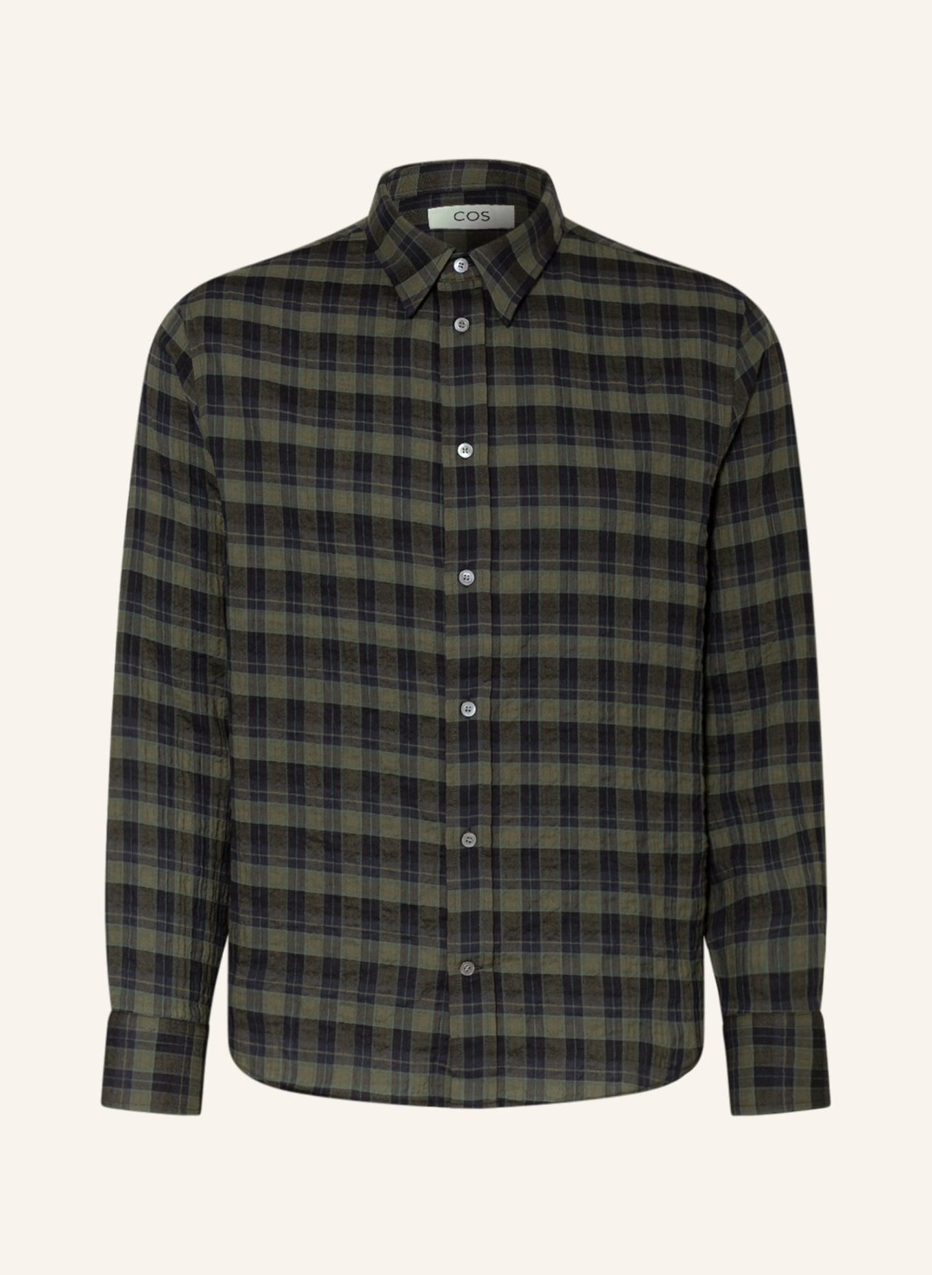 COS Shirt relaxed fit, Color: GREEN/ DARK BLUE (Image 1)