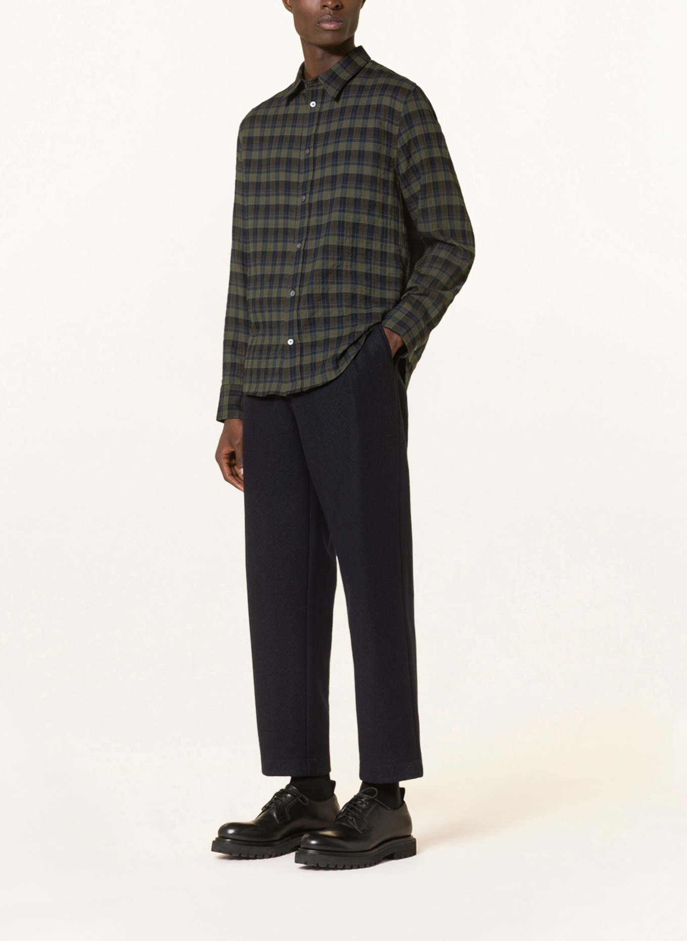 COS Shirt relaxed fit, Color: GREEN/ DARK BLUE (Image 2)