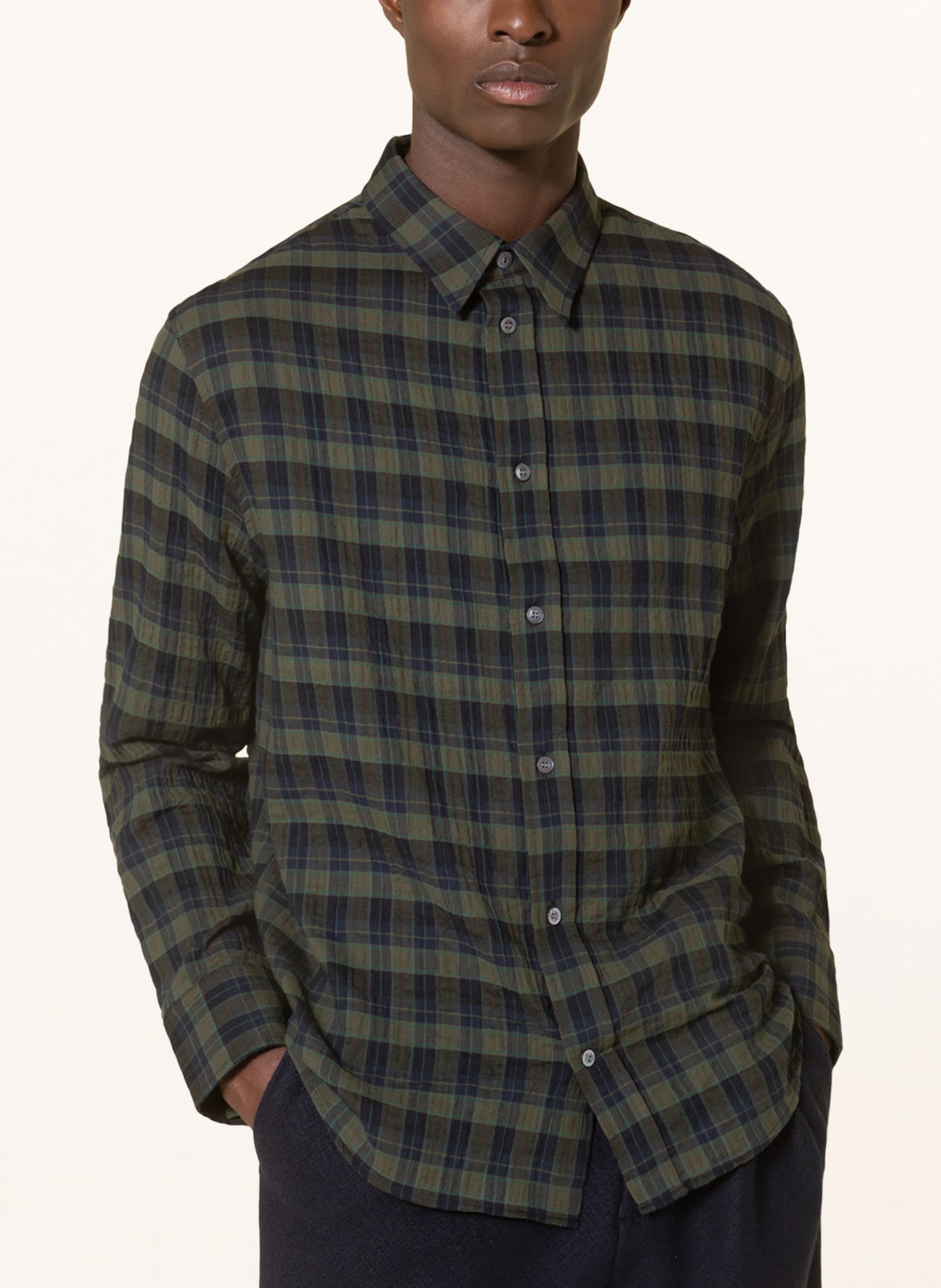 COS Shirt relaxed fit, Color: GREEN/ DARK BLUE (Image 4)