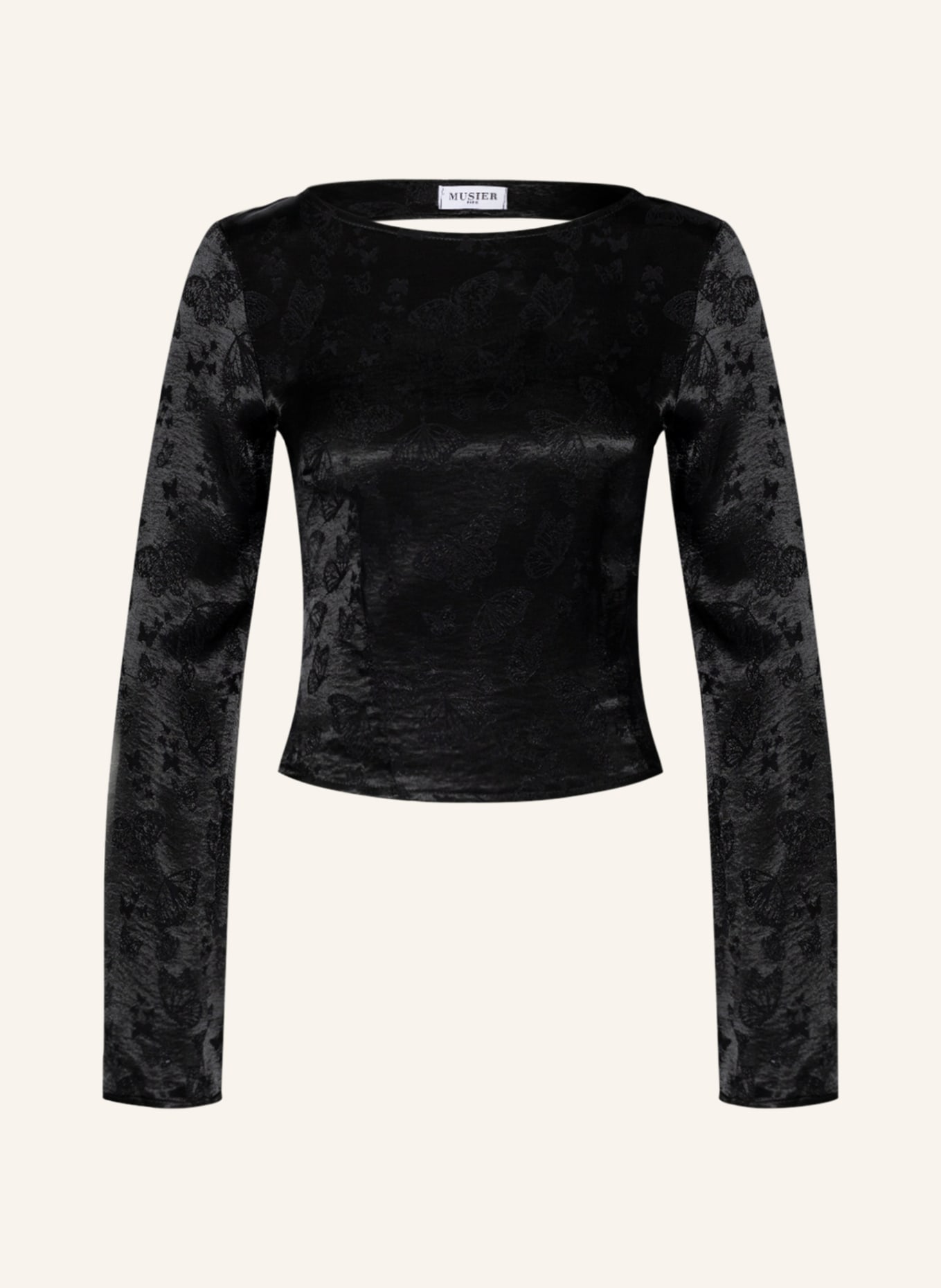 MUSIER PARIS Shirt blouse CAMILA made of satin, Color: BLACK (Image 1)