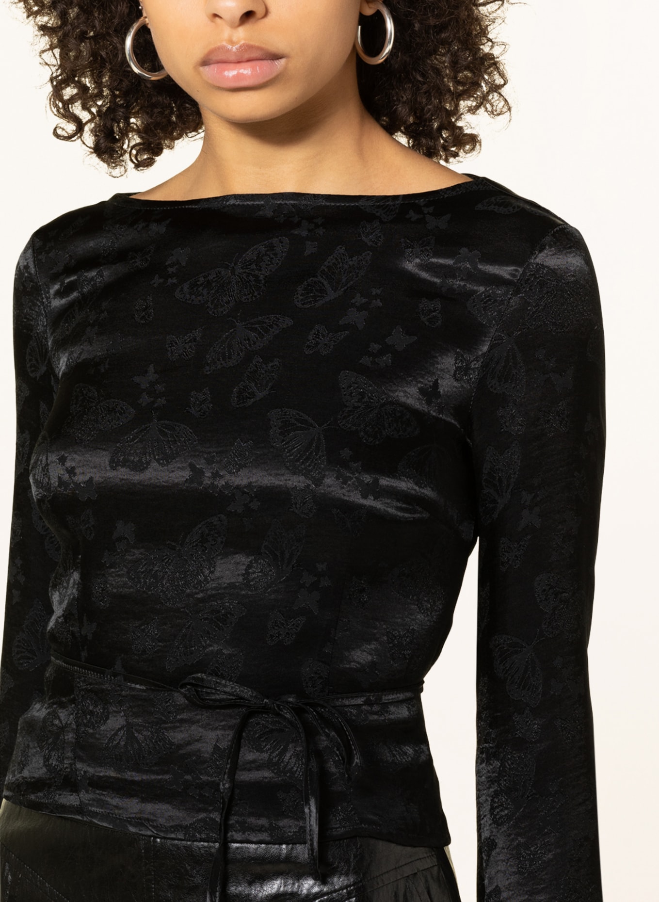 MUSIER PARIS Shirt blouse CAMILA made of satin, Color: BLACK (Image 4)