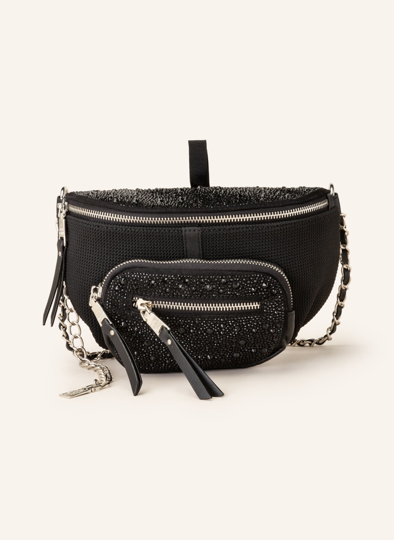 STEVE MADDEN Waist bag with decorative gems, Color: BLACK (Image 1)