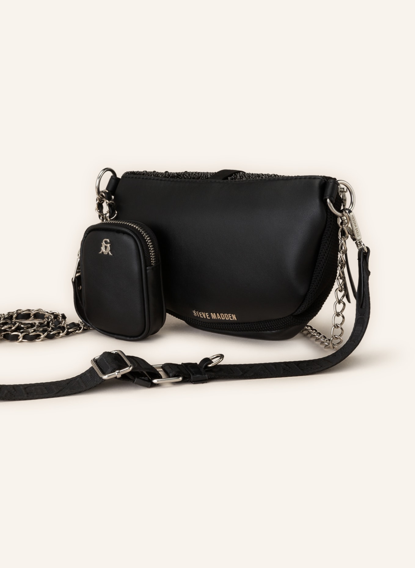 STEVE MADDEN Waist bag with decorative gems, Color: BLACK (Image 2)