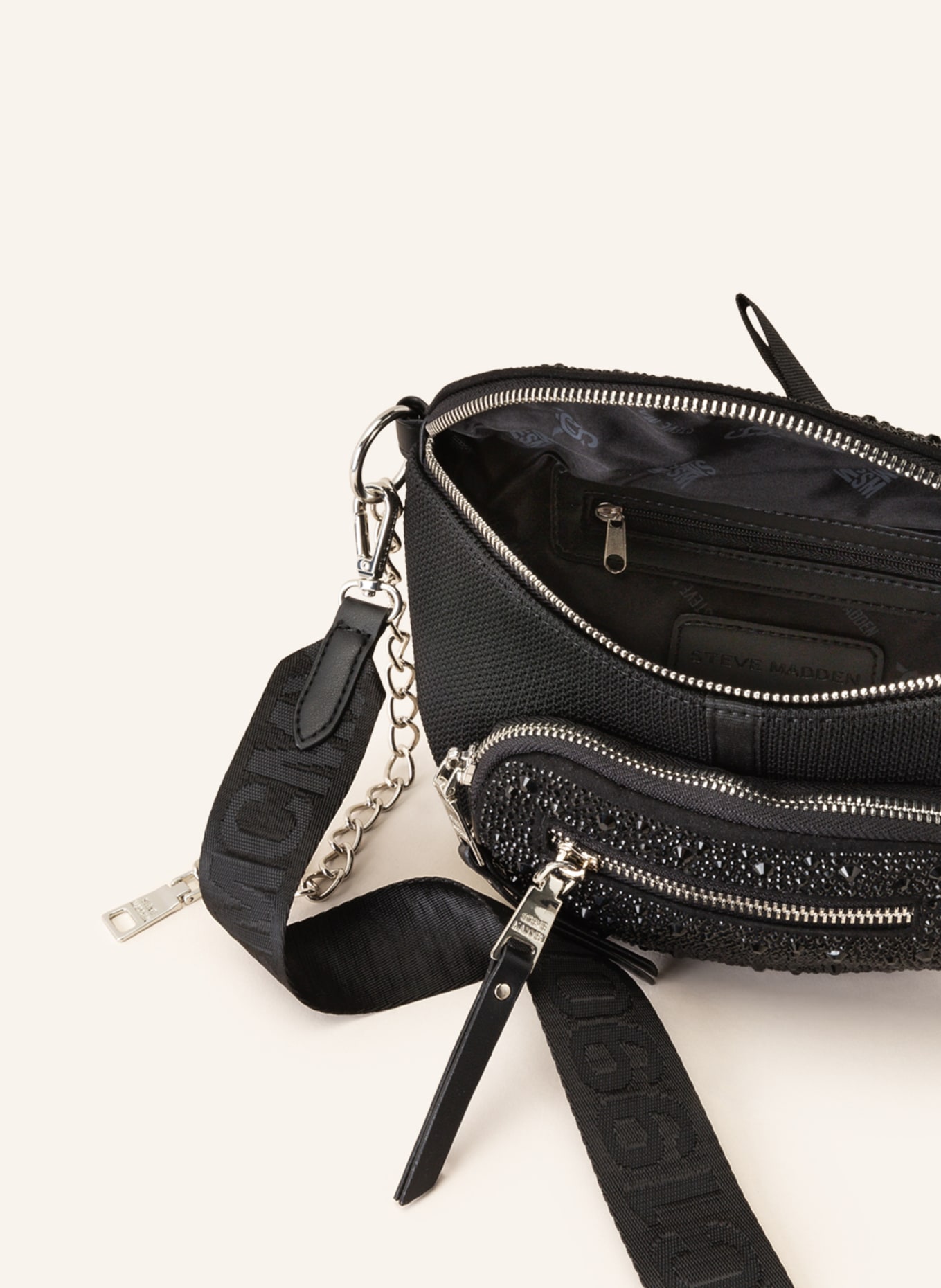 STEVE MADDEN Waist bag with decorative gems, Color: BLACK (Image 3)