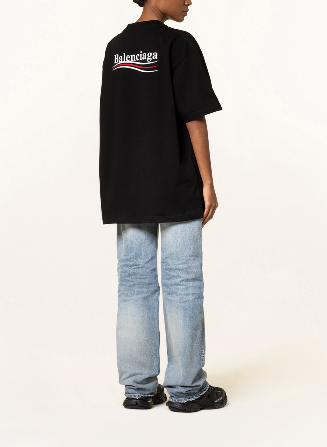BALENCIAGA Koszulka oversize : CZARNY