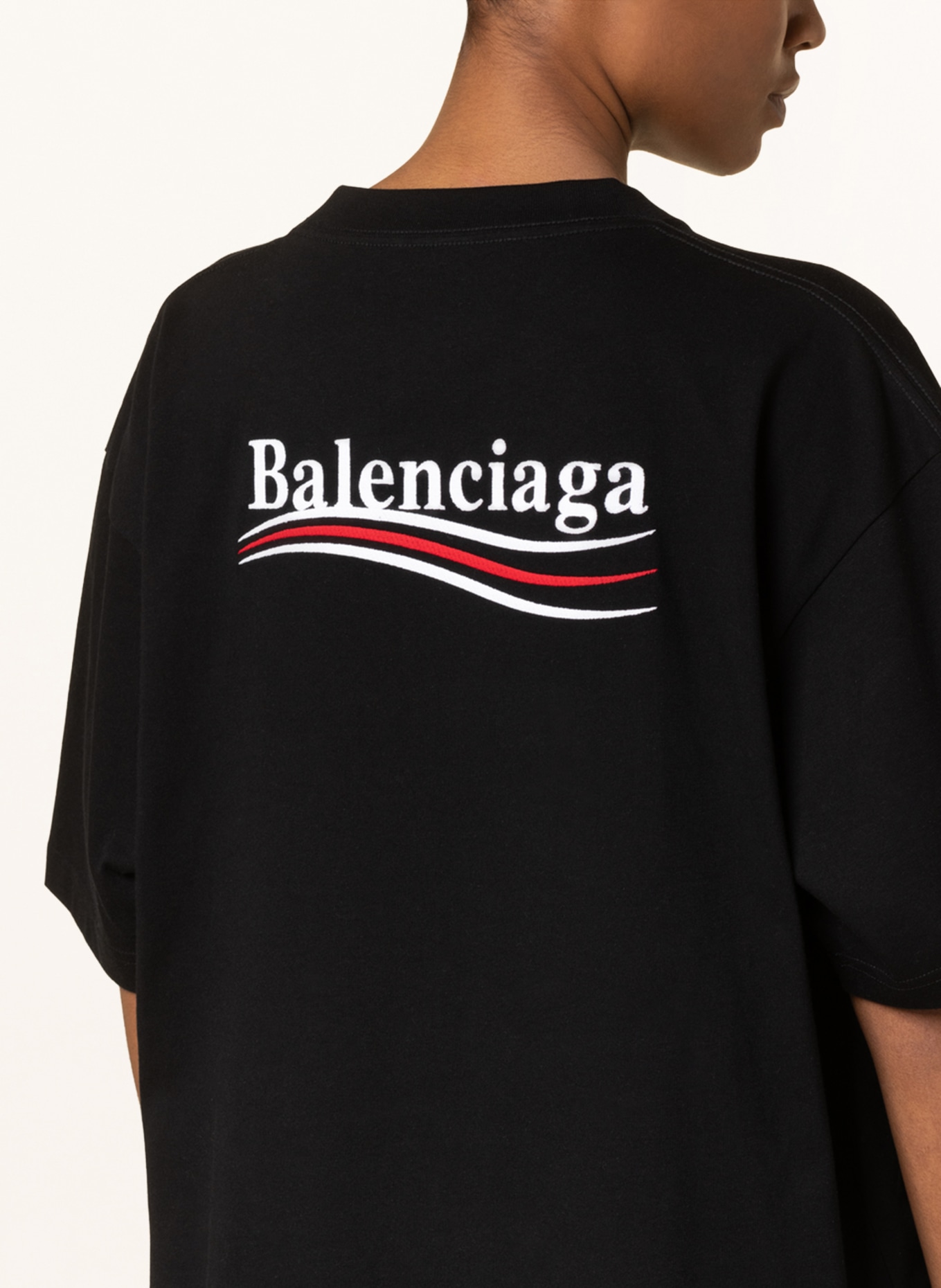 BALENCIAGA Koszulka oversize : CZARNY