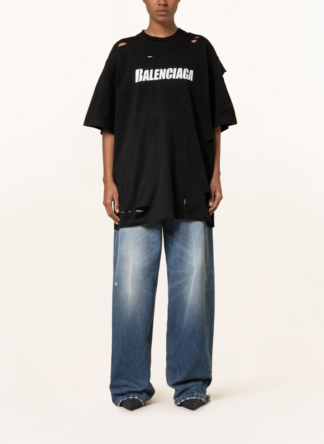 BALENCIAGA Oversized-Shirt: SCHWARZ
