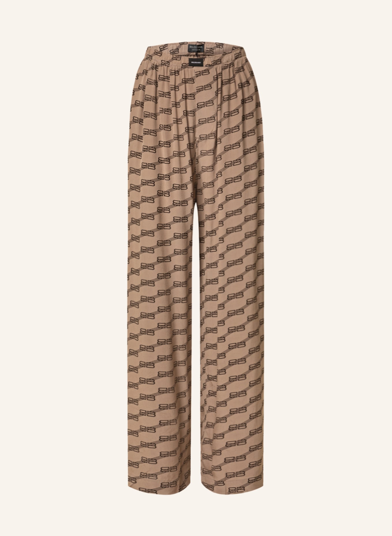 BALENCIAGA Spodnie marlena z jedwabiu , Kolor: CAMELOWY/ CIEMNOBRĄZOWY (Obrazek 1)