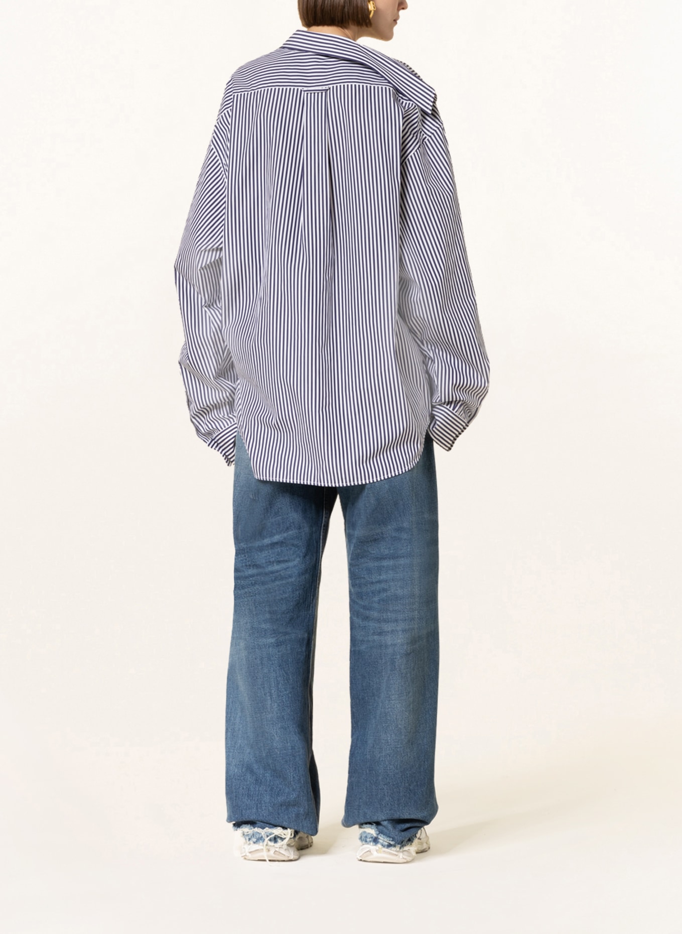 BALENCIAGA Oversized-Bluse, Farbe: WEISS/ DUNKELBLAU (Bild 3)