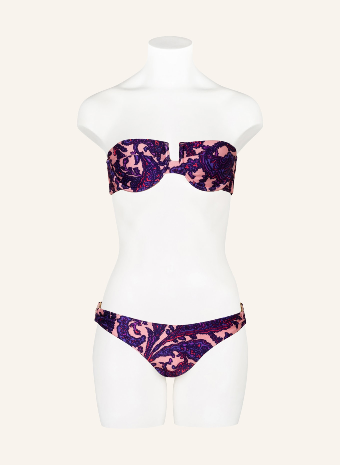 ZIMMERMANN Basic-Bikini-Hose TIG CIRCLE LINK, Farbe: ROSA/ DUNKELLILA/ ROT (Bild 2)