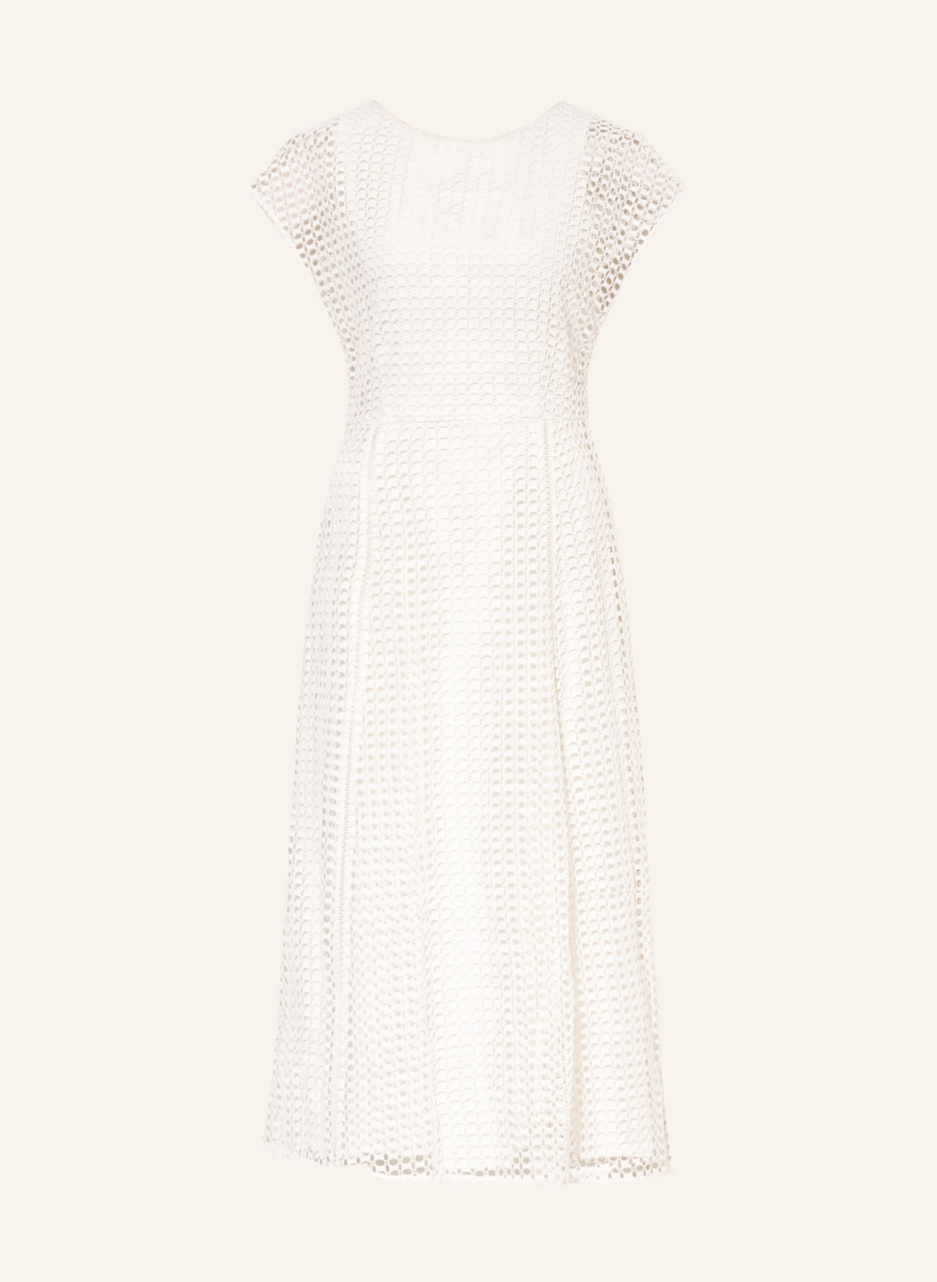s.Oliver BLACK LABEL Dress with broderie anglaise, Color: WHITE (Image 1)