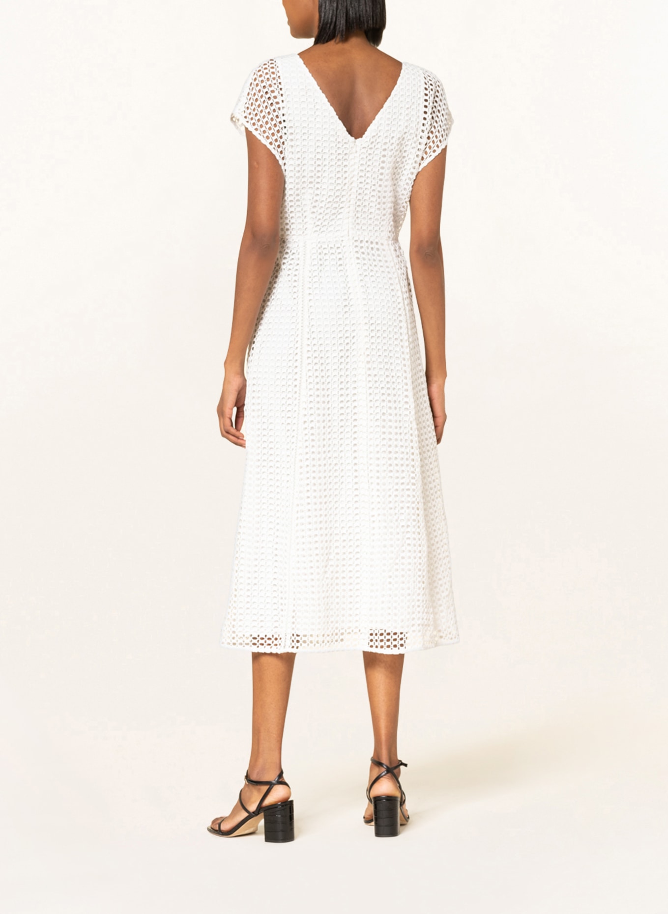 s.Oliver BLACK LABEL Dress with broderie anglaise, Color: WHITE (Image 3)