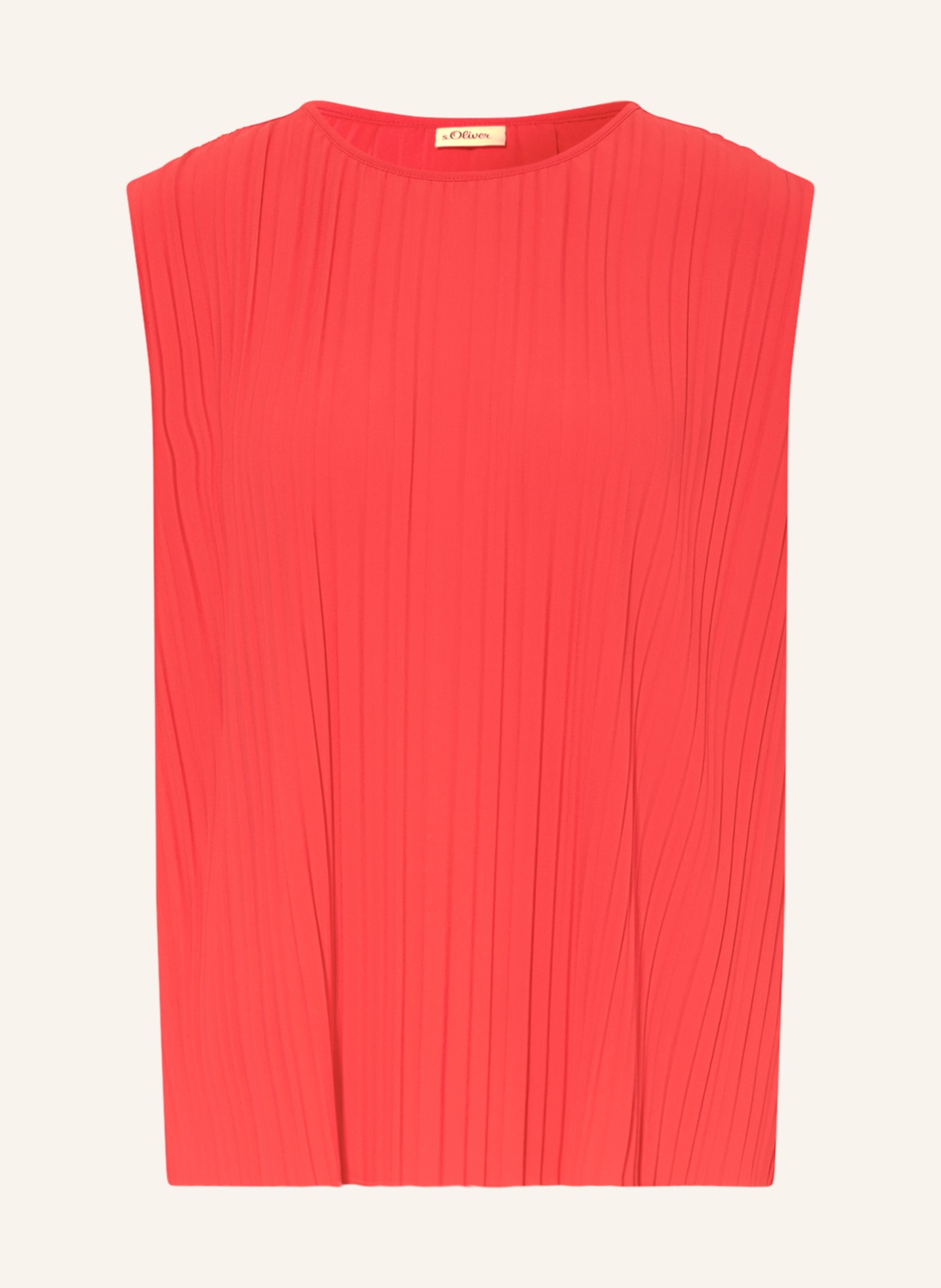 s.Oliver BLACK LABEL Halenkový top z plisovaného materiálu, Barva: ČERVENÁ (Obrázek 1)