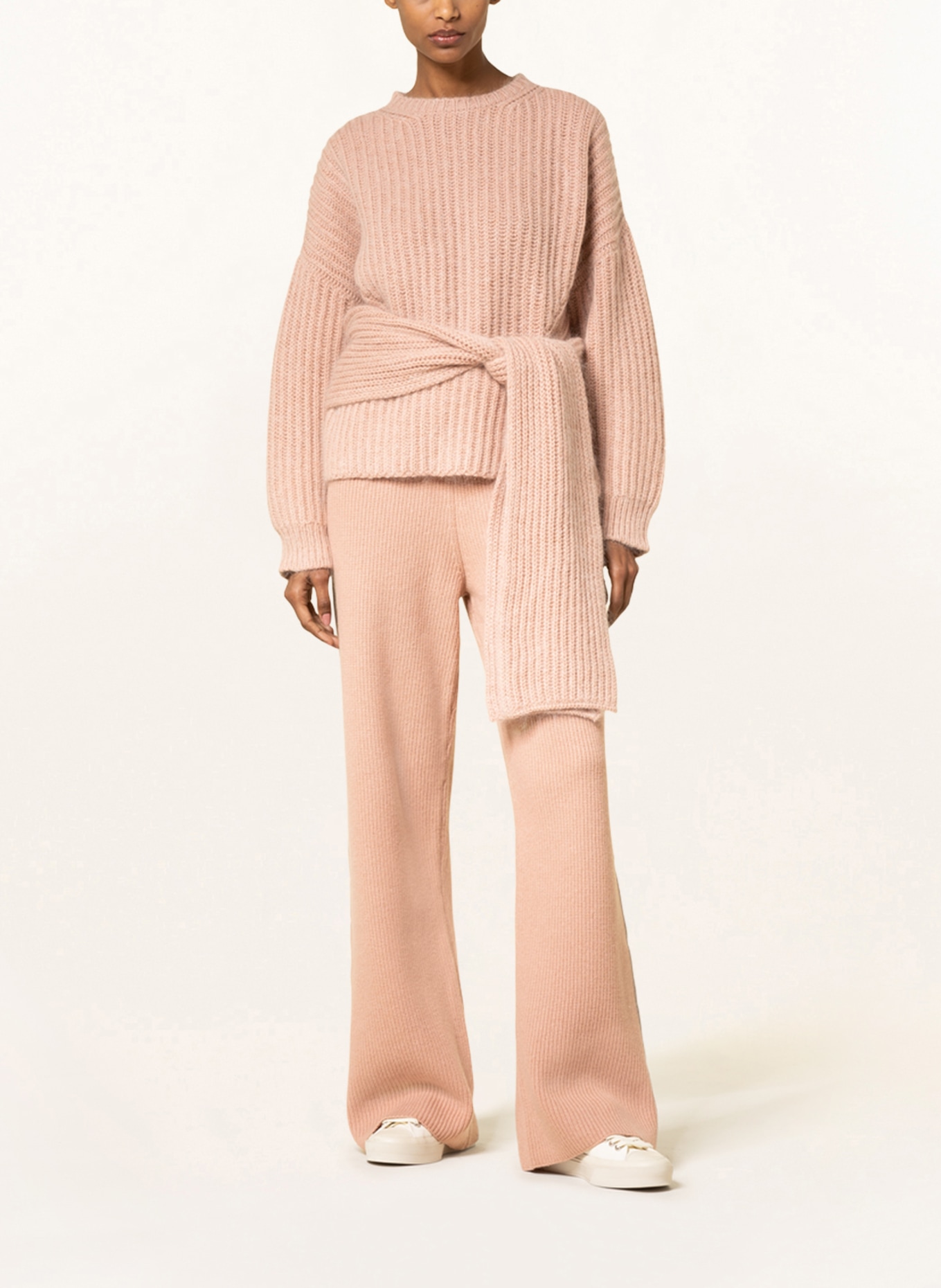 FABIANA FILIPPI Sweter z dodatkiem wełny merino i kaszmiru, Kolor: ŁOSOSIOWY (Obrazek 2)