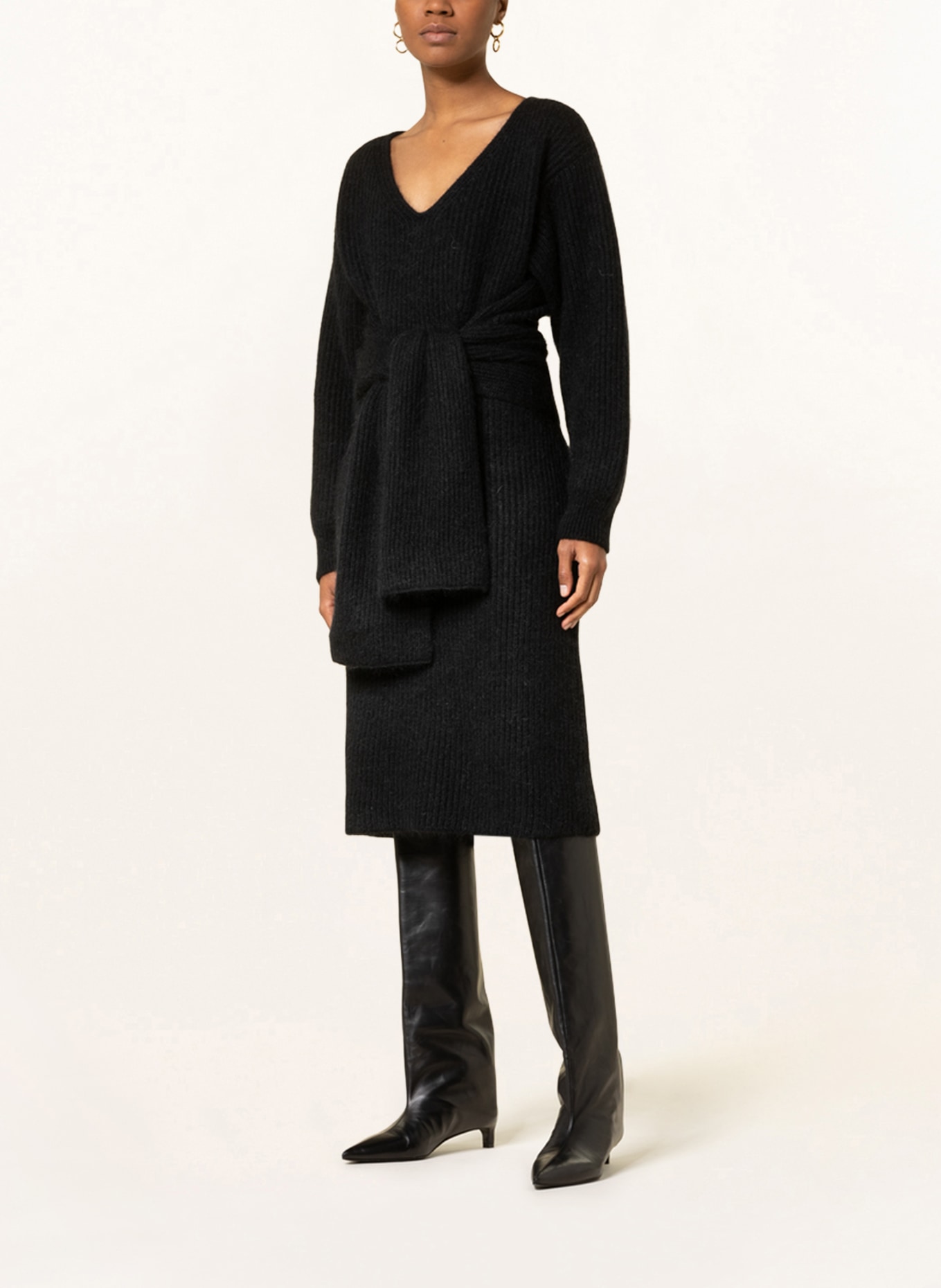 FABIANA FILIPPI Knit dress with merino wool and cashmere, Color: BLACK (Image 2)