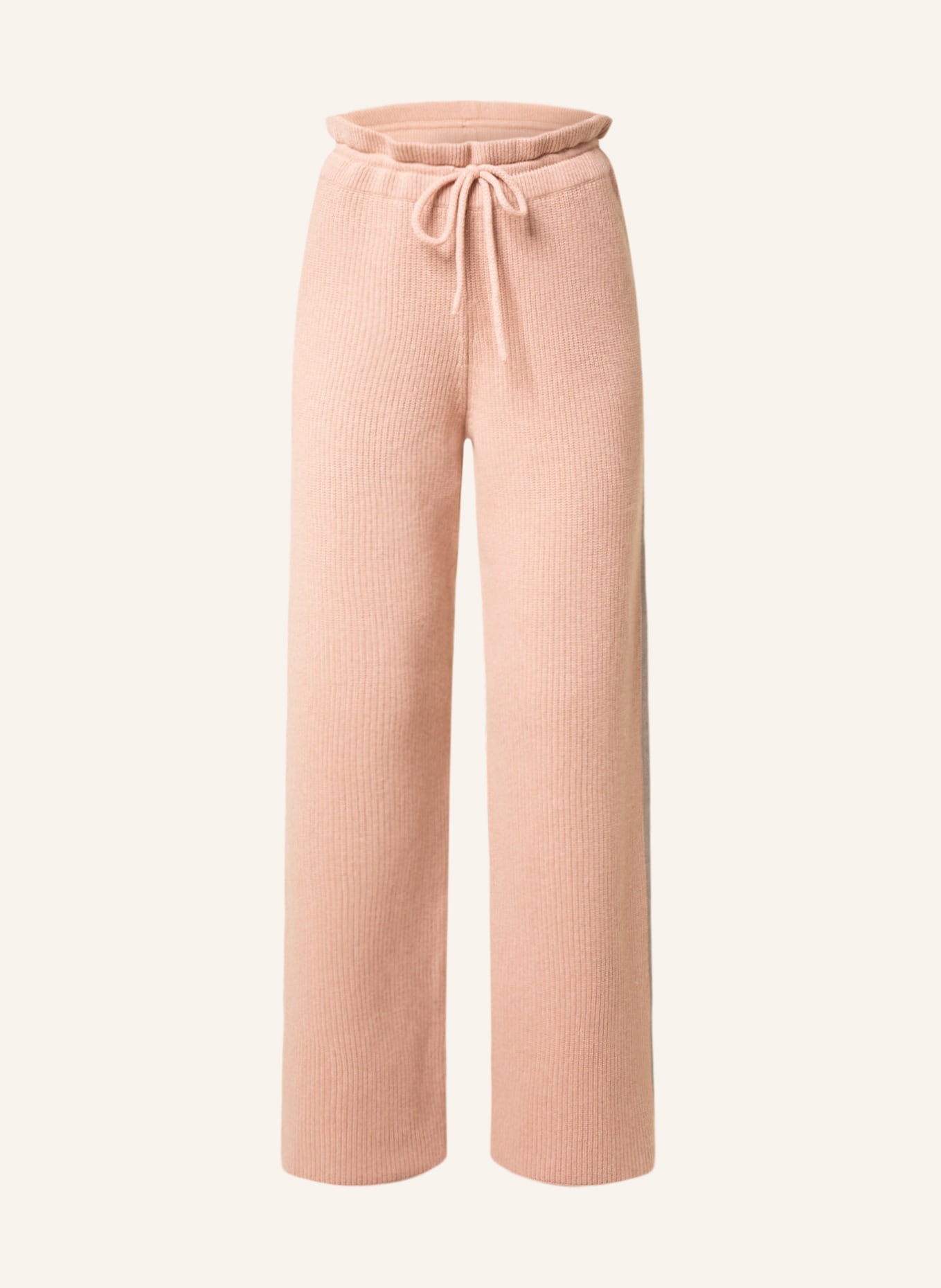 FABIANA FILIPPI Knit trousers with cashmere and tuxedo stripe, Color: ROSE (Image 1)