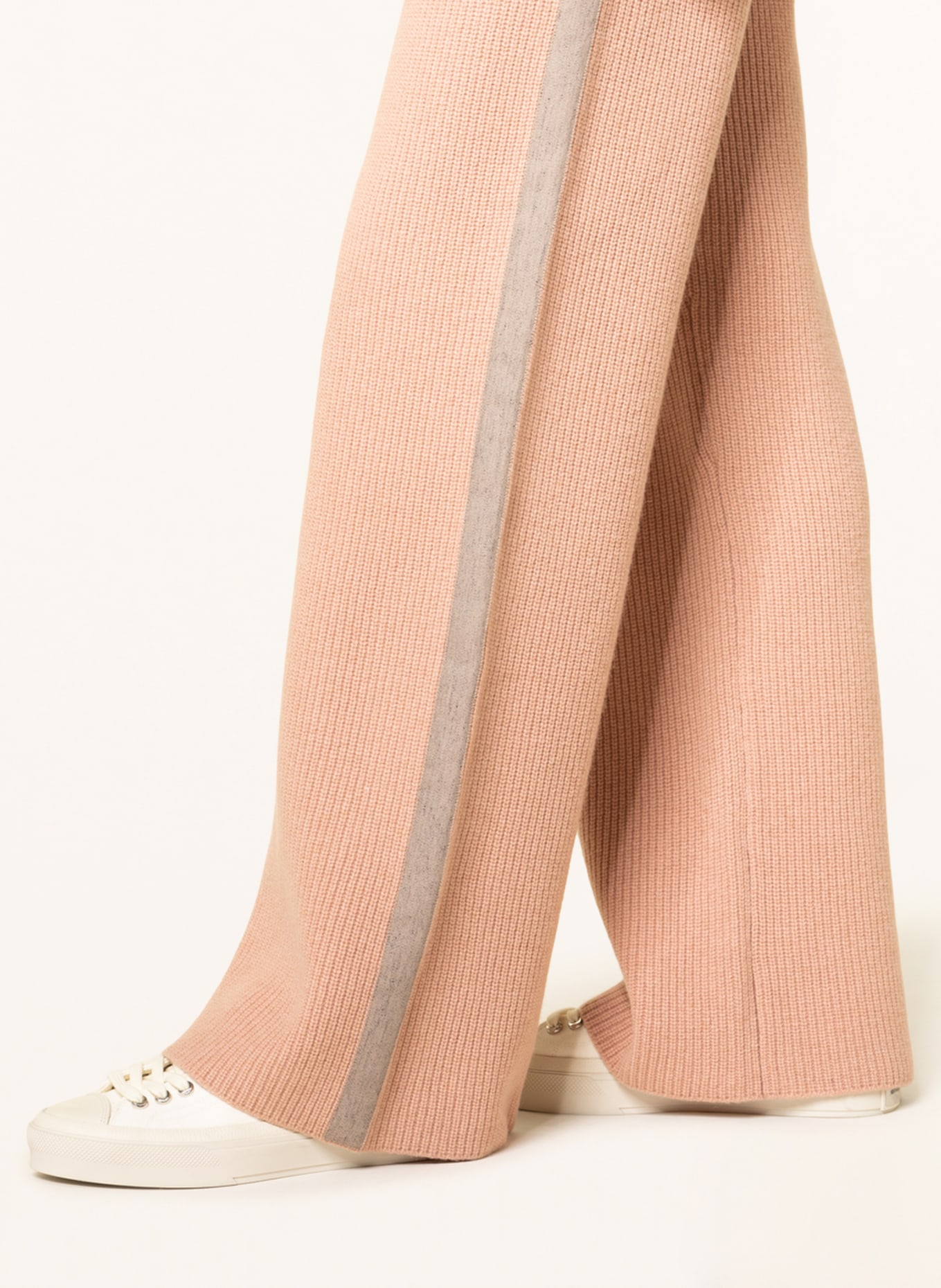 FABIANA FILIPPI Knit trousers with cashmere and tuxedo stripe, Color: ROSE (Image 5)