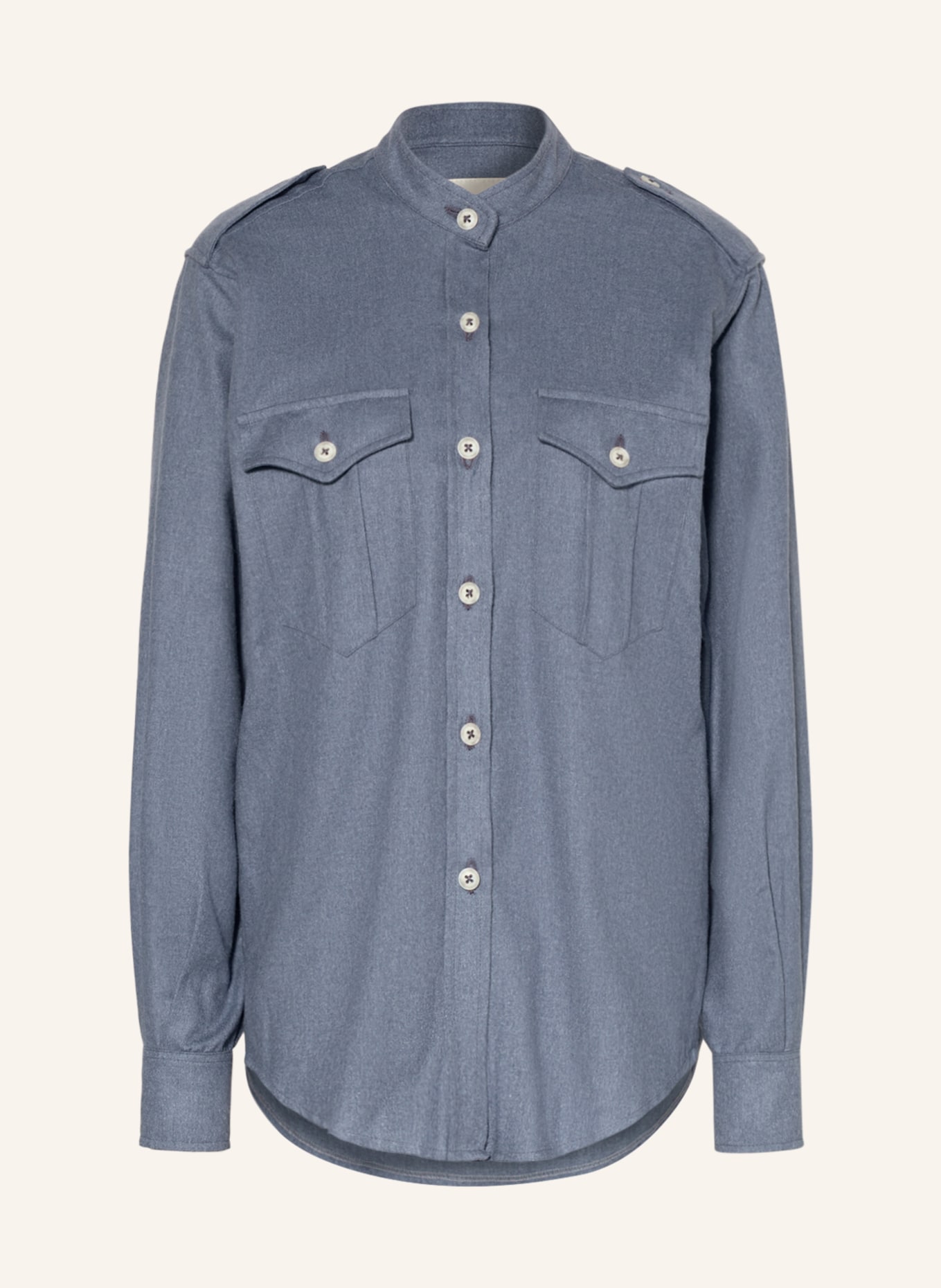 VIKY RADER STUDIO Shirt blouse ELLE with silk , Color: BLUE GRAY (Image 1)