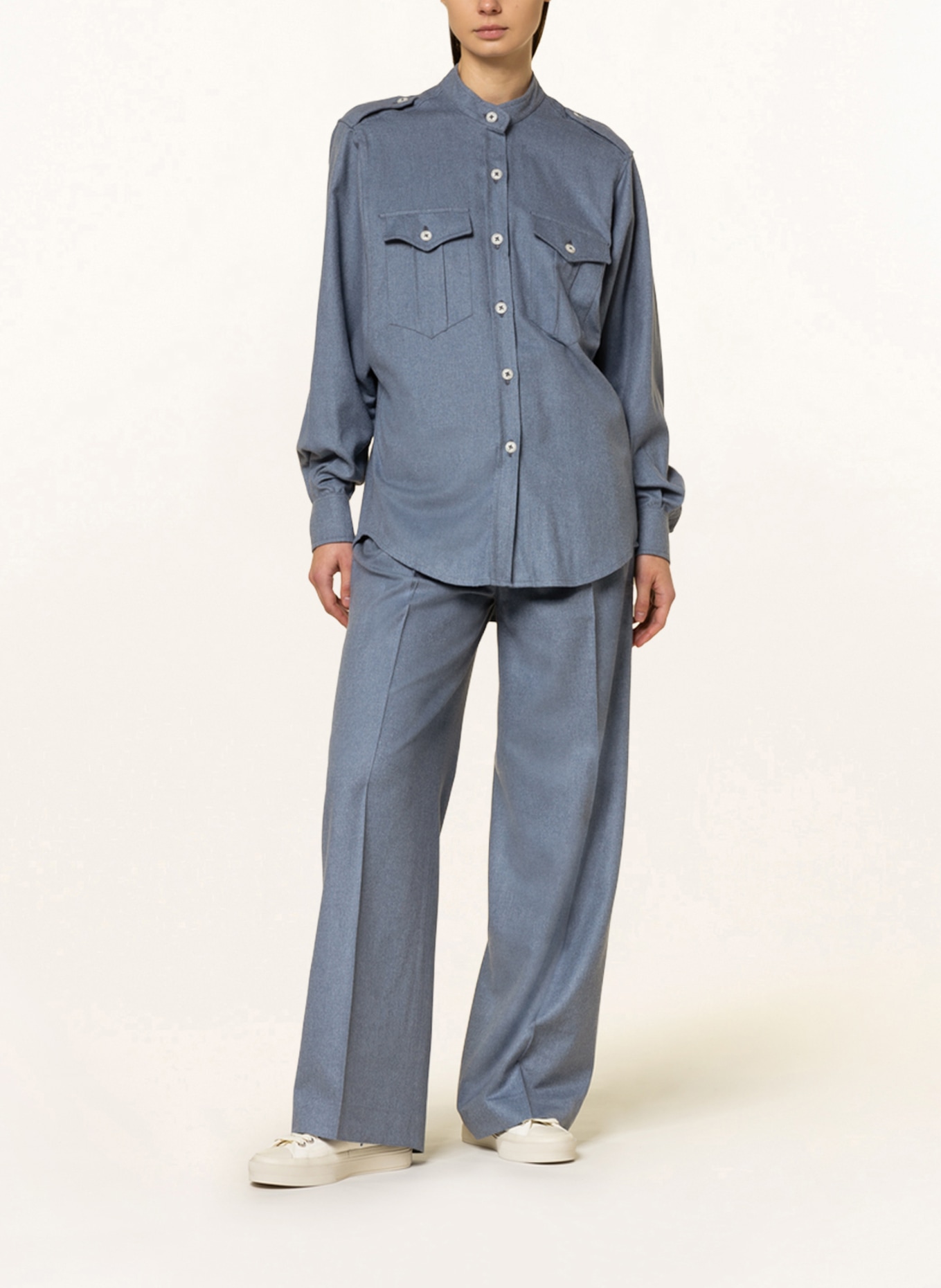 VIKY RADER STUDIO Shirt blouse ELLE with silk , Color: BLUE GRAY (Image 2)