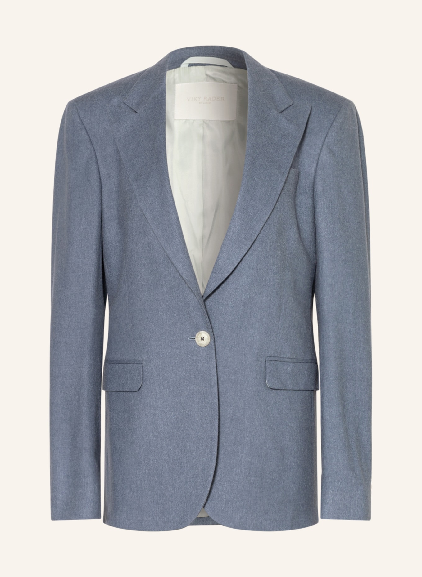 VIKY RADER STUDIO Long blazer MARLENE with silk, Color: LIGHT BLUE (Image 1)