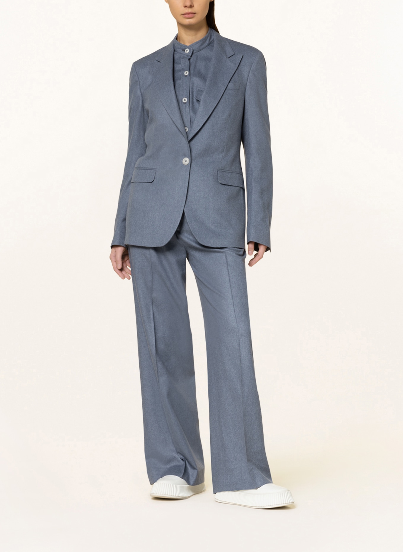 VIKY RADER STUDIO Long blazer MARLENE with silk, Color: LIGHT BLUE (Image 2)