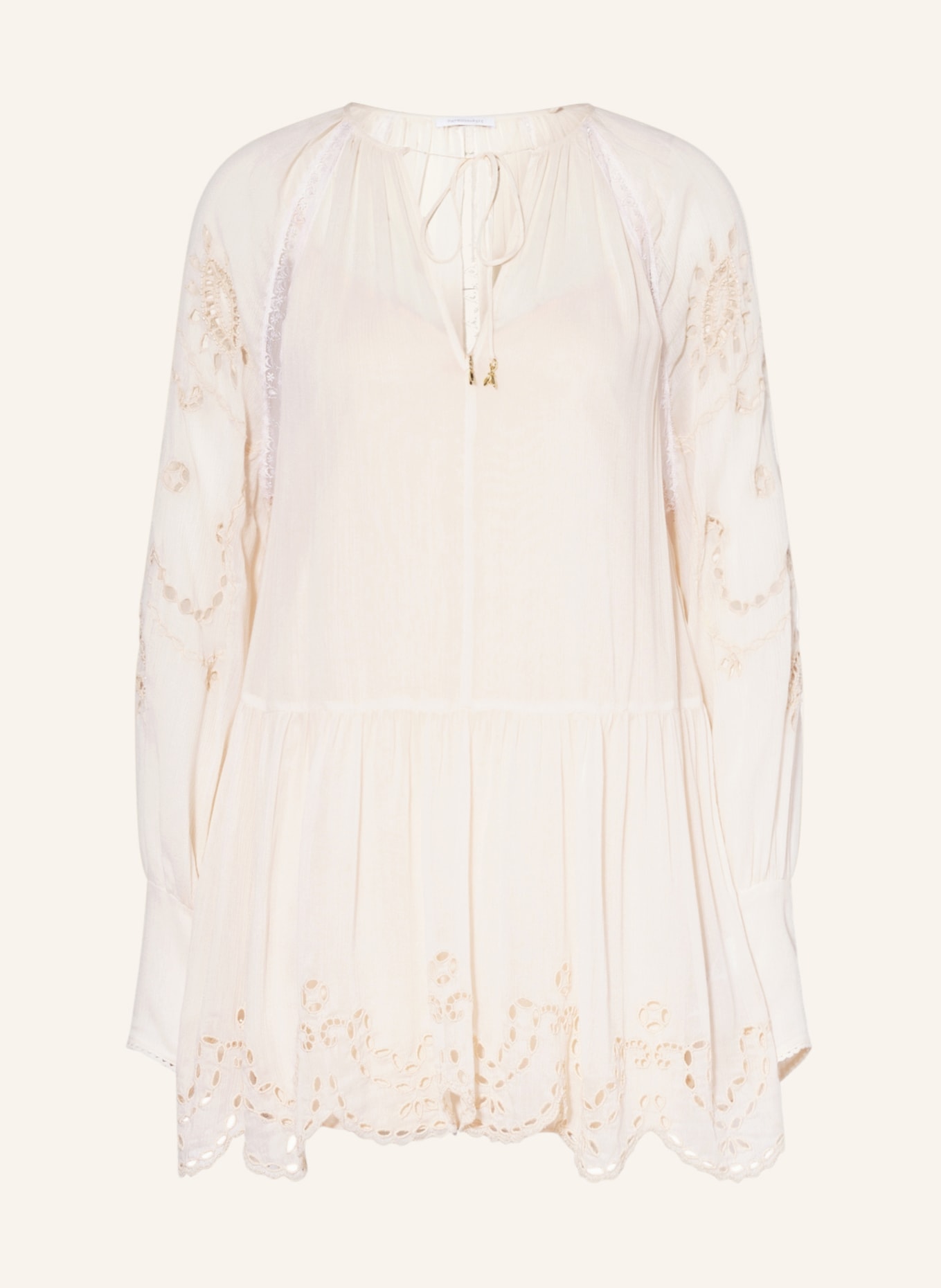 PATRIZIA PEPE Dress with decorative beads and lace , Color: CREAM (Image 1)