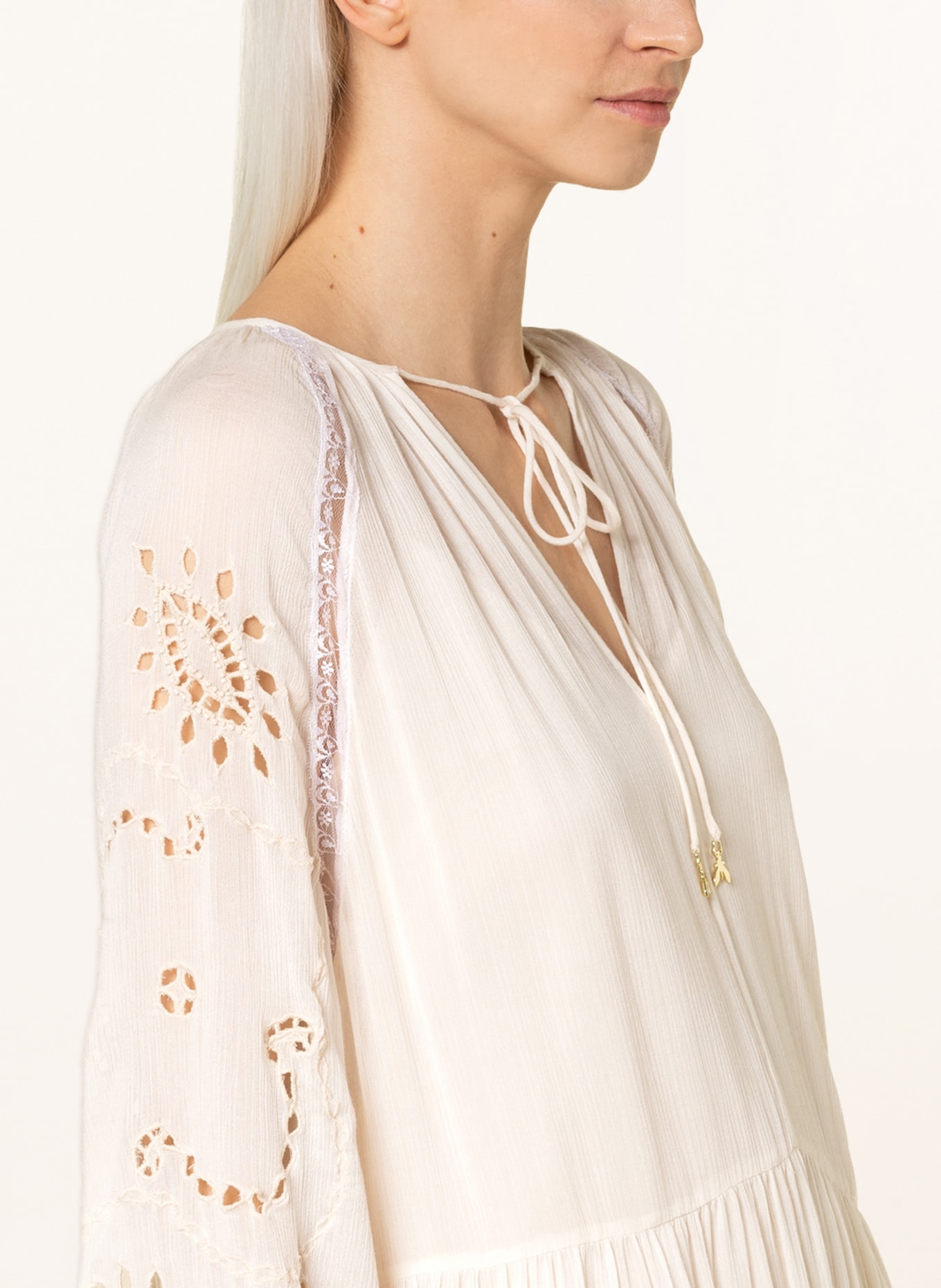 PATRIZIA PEPE Dress with decorative beads and lace , Color: CREAM (Image 4)