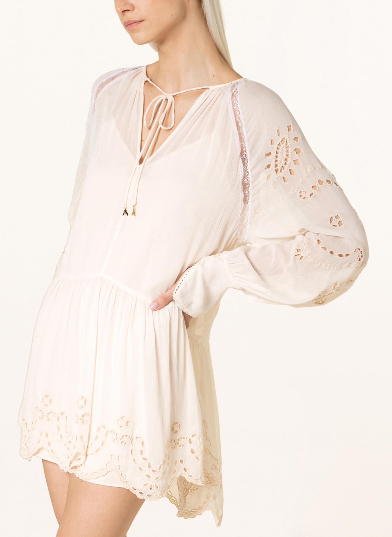 PATRIZIA PEPE Dress with decorative beads and lace , Color: CREAM (Image 5)