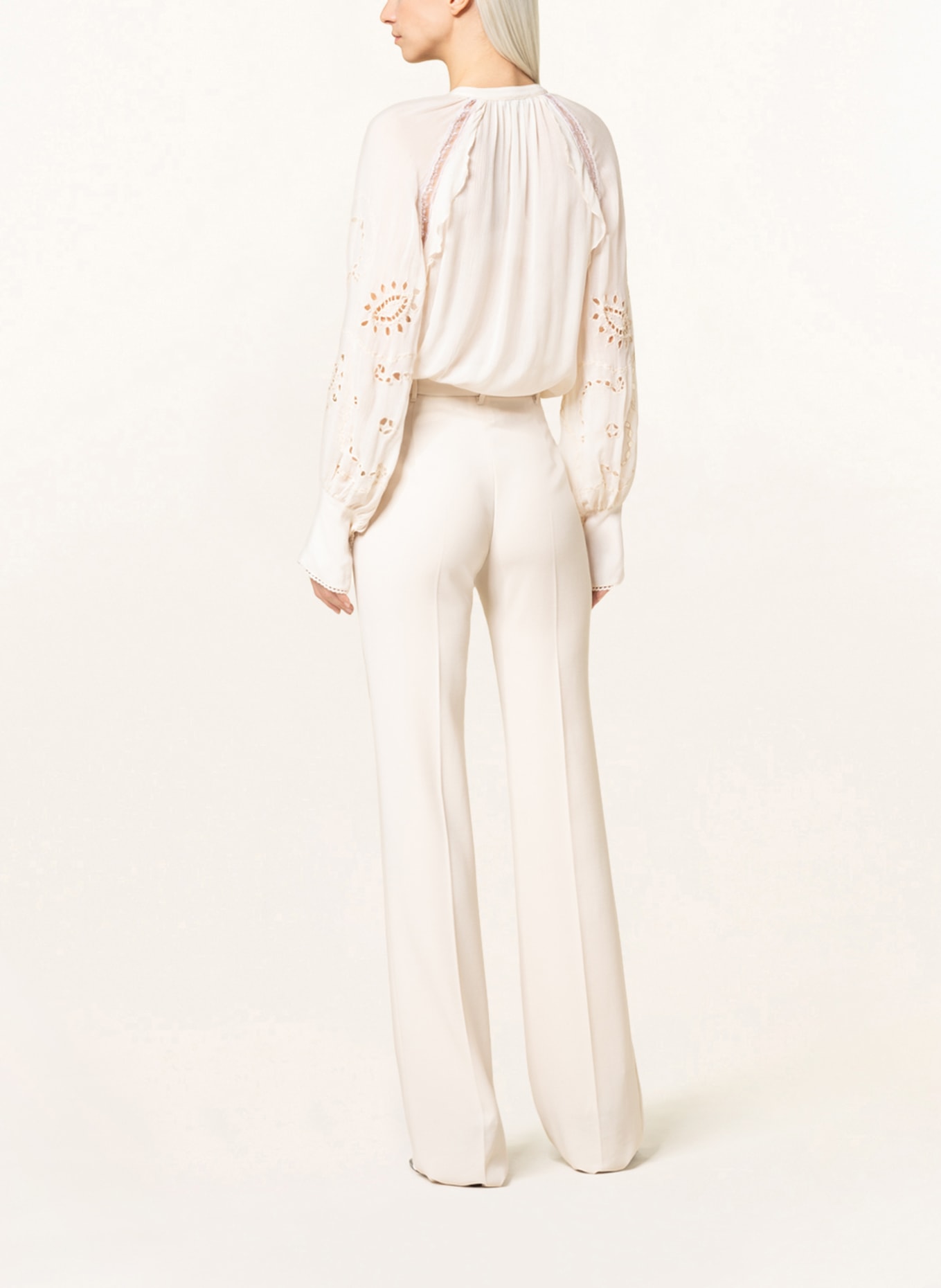 PATRIZIA PEPE Shirt blouse with ruffles and lace, Color: ECRU (Image 3)