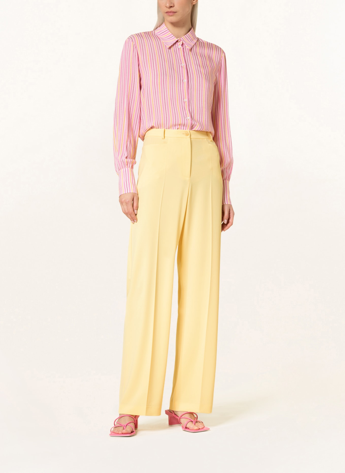 PATRIZIA PEPE Shirt blouse with glitter thread, Color: PINK/ ORANGE (Image 2)