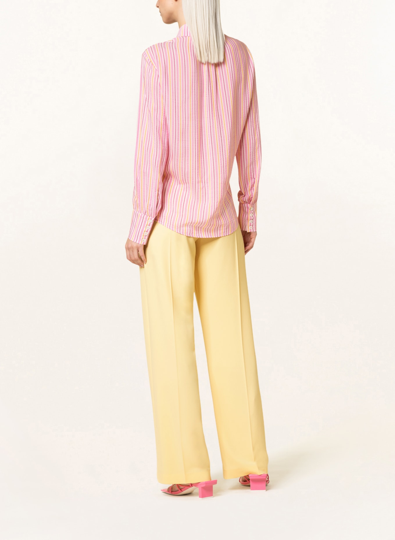 PATRIZIA PEPE Shirt blouse with glitter thread, Color: PINK/ ORANGE (Image 3)