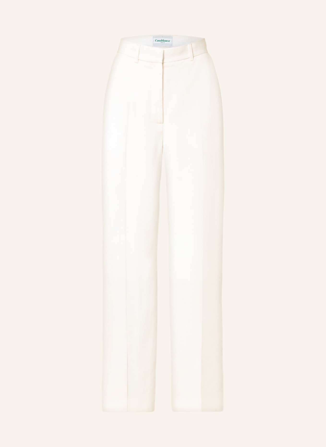 Casablanca Wide leg trousers with silk, Color: ECRU (Image 1)