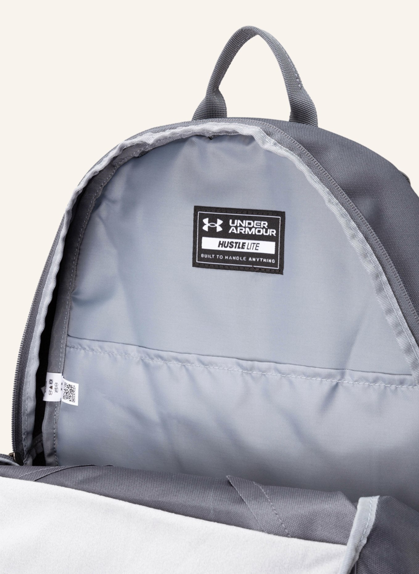 UNDER ARMOUR Backpack HUSTLE LITE with laptop compartment, Color: GRAY (Image 3)