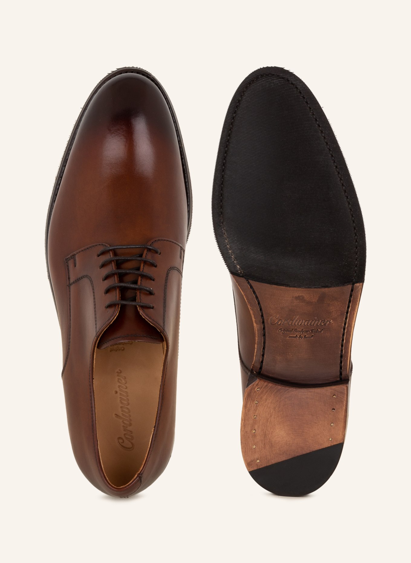 Cordwainer Obuwie sznurowane MERSEY: BRĄZOWY/ CIEMNOBRĄZOWY