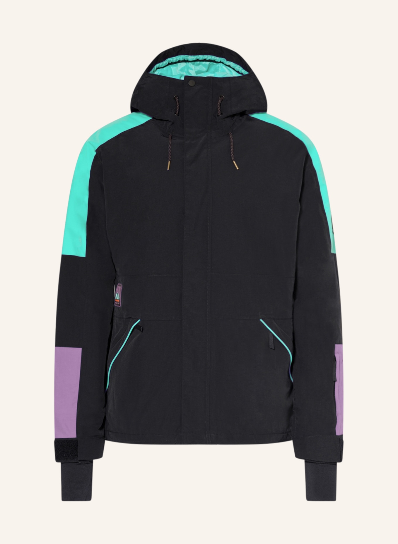 QUIKSILVER Ski jacket RADICALO, Color: BLACK/ MINT/ PURPLE (Image 1)