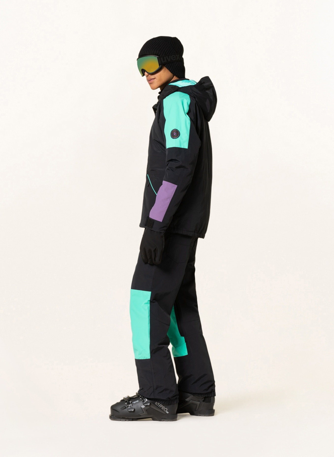 QUIKSILVER Ski jacket RADICALO, Color: BLACK/ MINT/ PURPLE (Image 4)