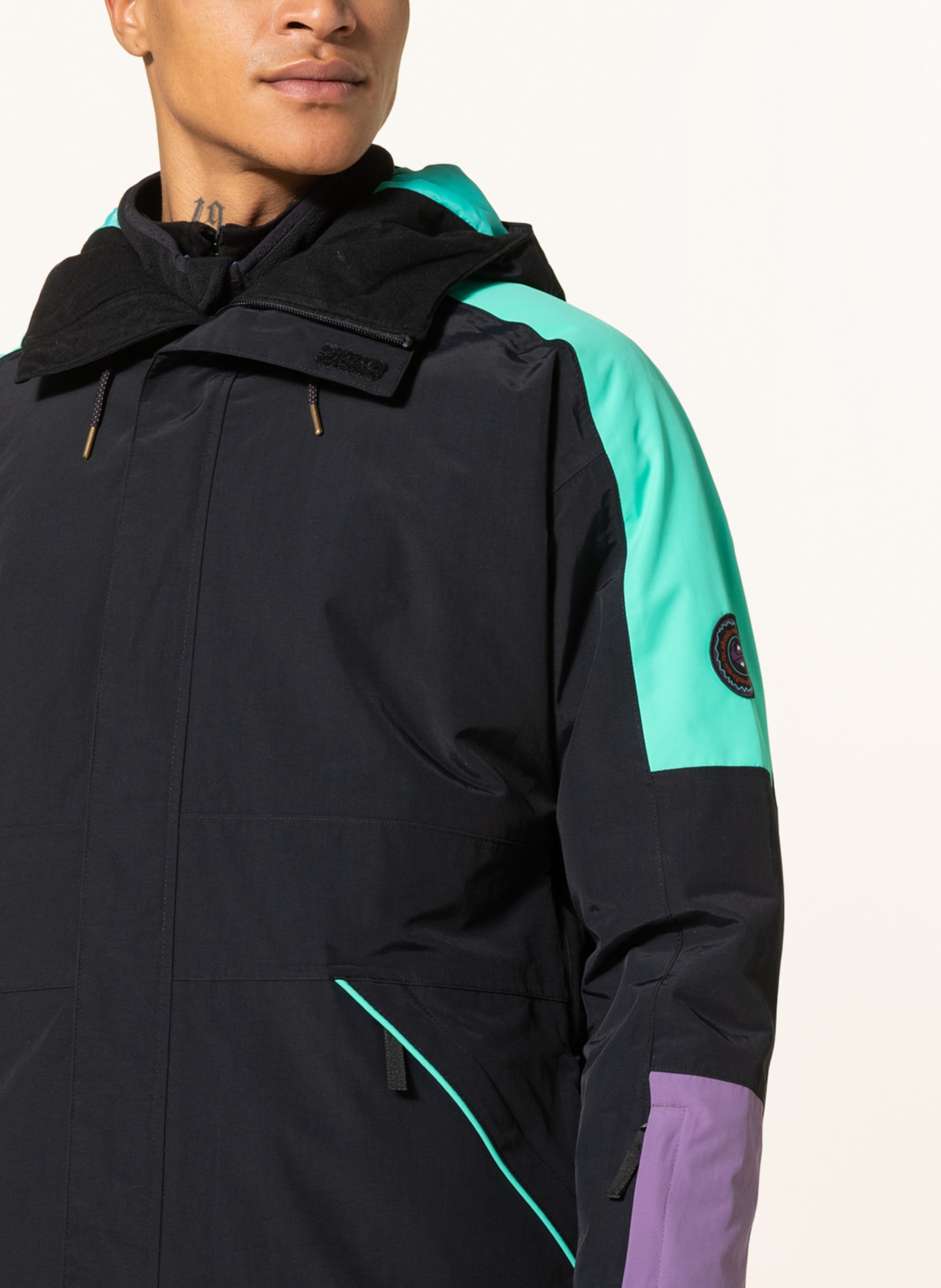 QUIKSILVER Ski jacket RADICALO, Color: BLACK/ MINT/ PURPLE (Image 5)