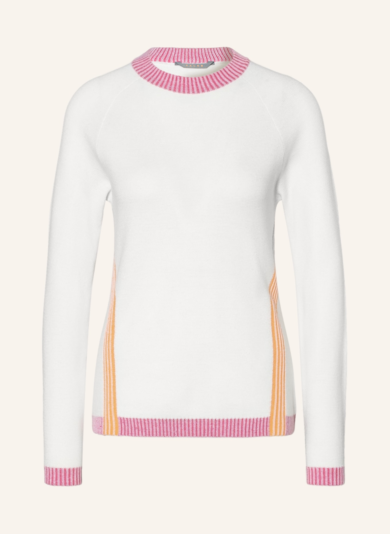 Deter Gelukkig is dat afgunst FALKE Sweater SKIING in white/ pink/ orange | Breuninger