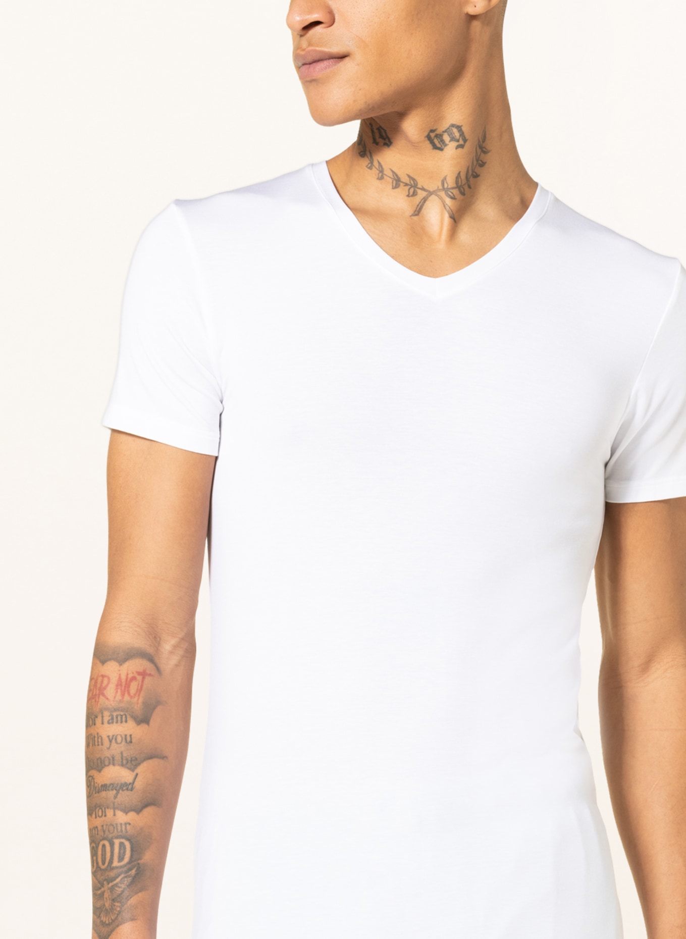 mey V-neck shirt series SUPERIOR, Color: WHITE (Image 4)