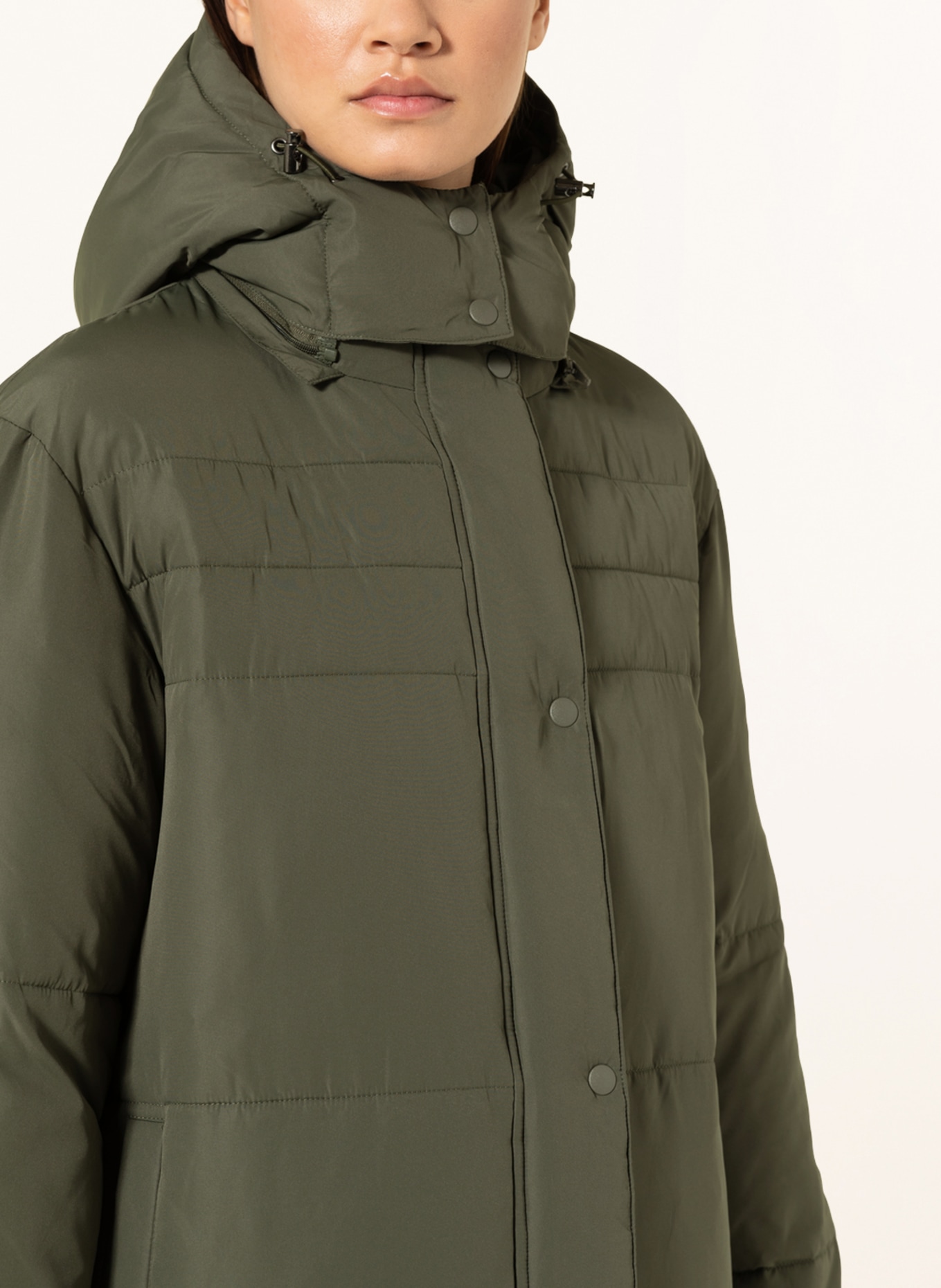 Hooded best sale khaki jacket