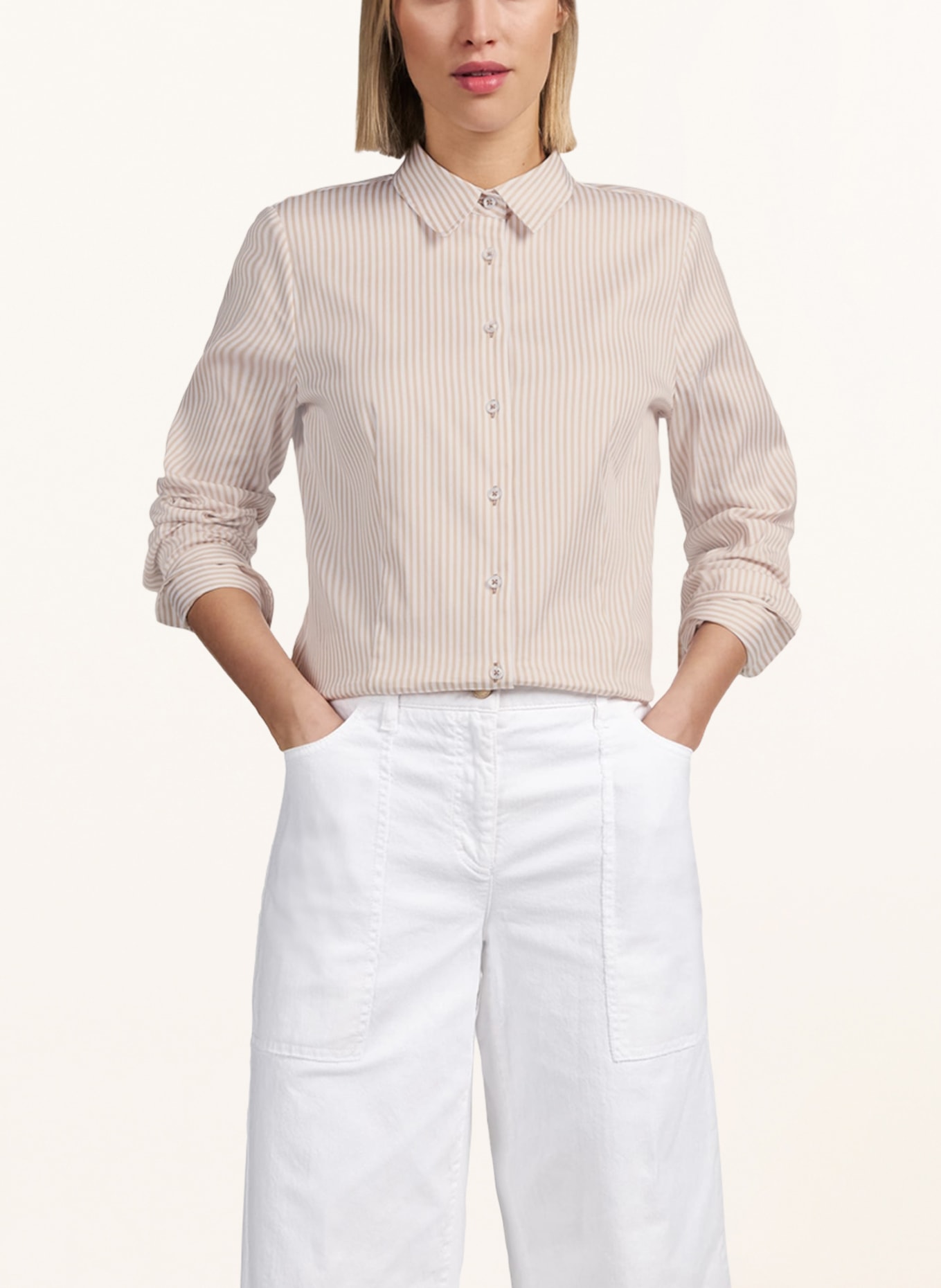 ETERNA Shirt blouse , Color: WHITE/ BEIGE (Image 2)